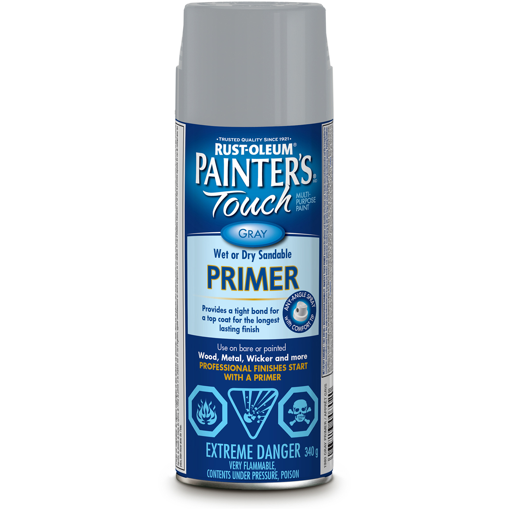 Apprêt multi-usages Painter’s TouchMD, Gris, Très mat, Canette aérosol