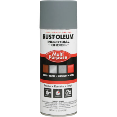 Apprêt peinture-émail en aérosol système 1600 Industrial ChoiceMD, Gris, Très mat, 12 oz, Canette aérosol