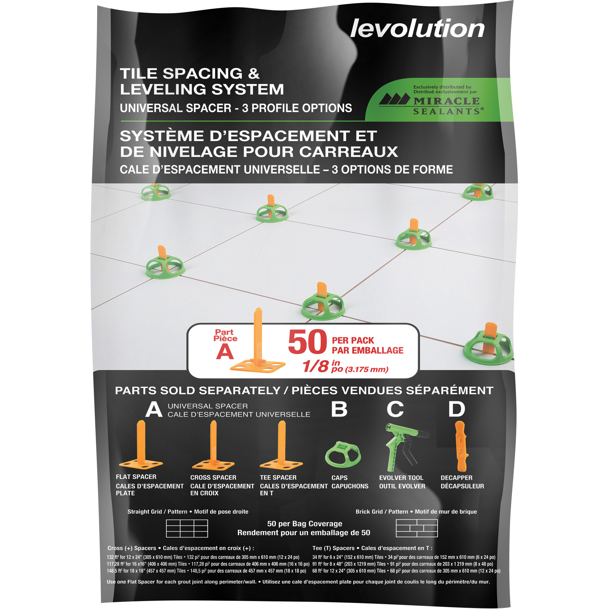 Cales d'espacement universelles Miracle SealantsMD Levolution
