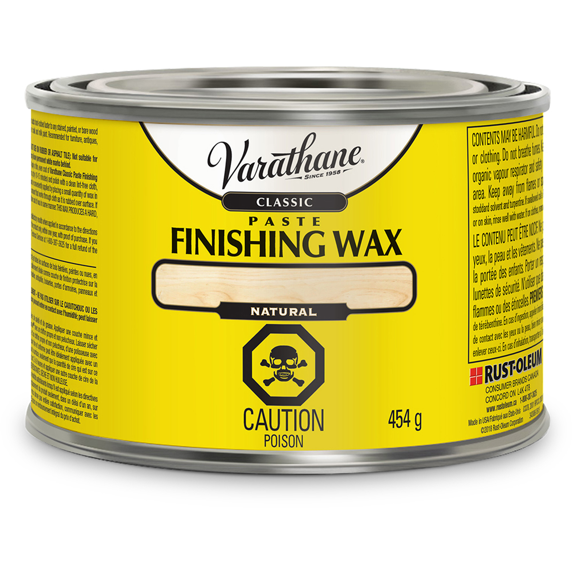 Cire de finition en pâte classique VarathaneMD, 450 g, Naturel, Mat