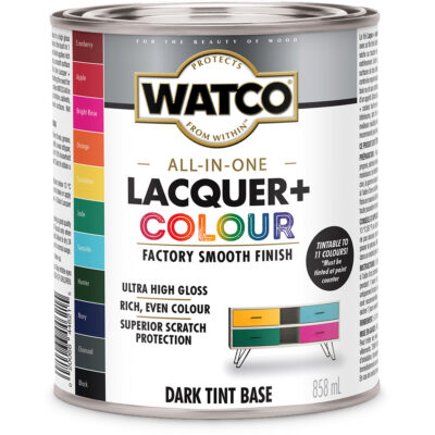 Composant de base foncé pour finition laquée + couleur tout-en-un WatcoMD, 946 ml, Base à teinte foncée, Très brillant