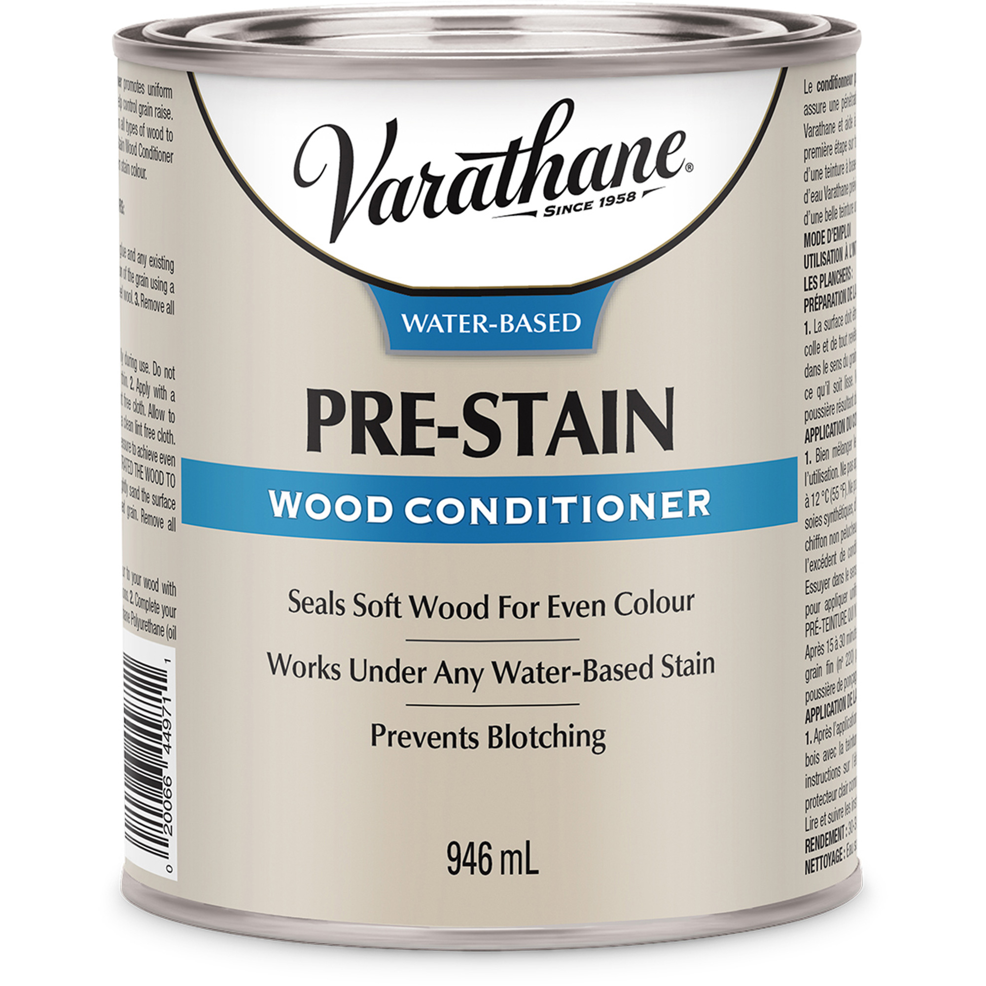 Conditionneur de bois à base d'eau de première qualité VarathaneMD, 946 ml, Transparent, Transparent
