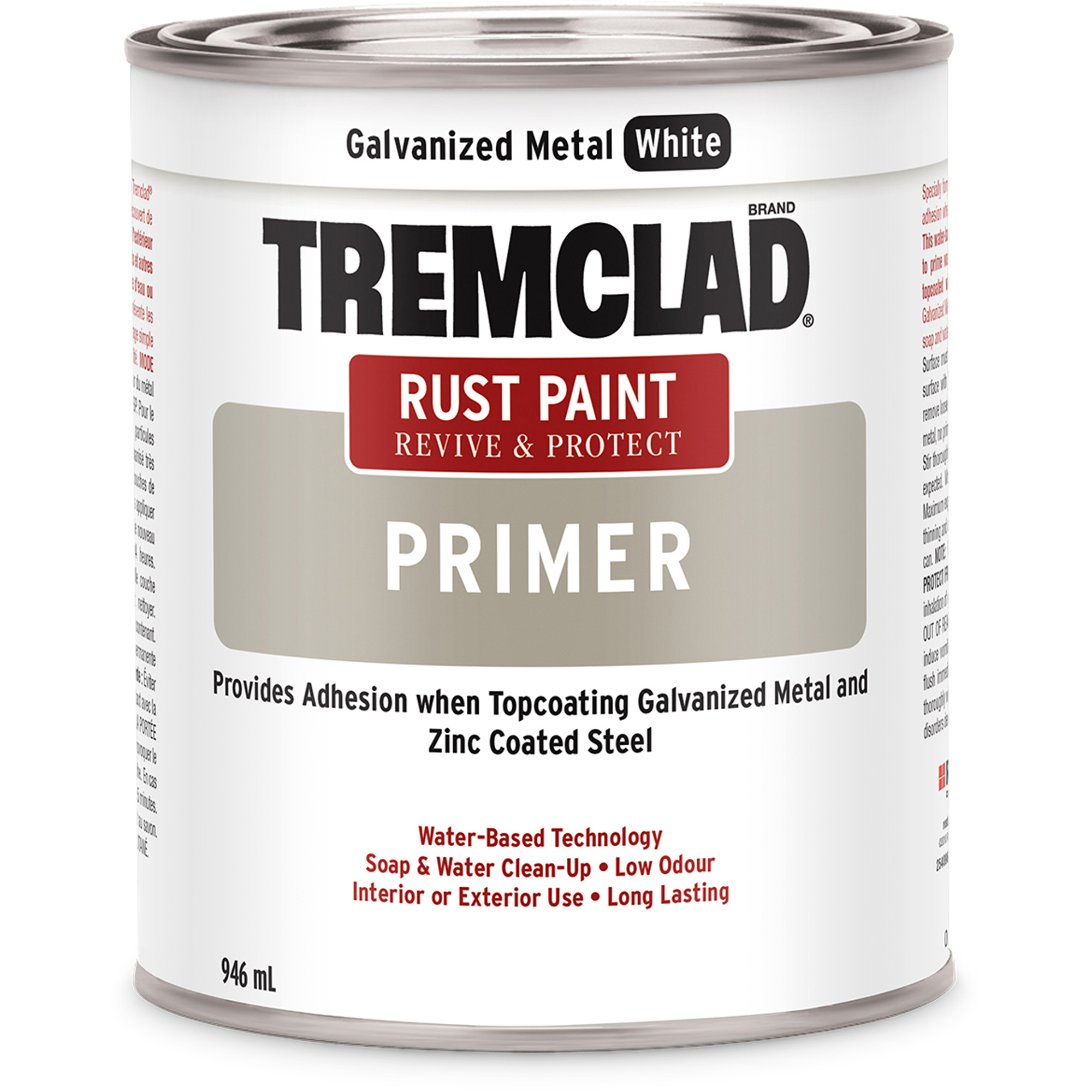 Couche de base antirouille TremcladMD, Blanc galvanisé, Très mat, 946 ml, Canette