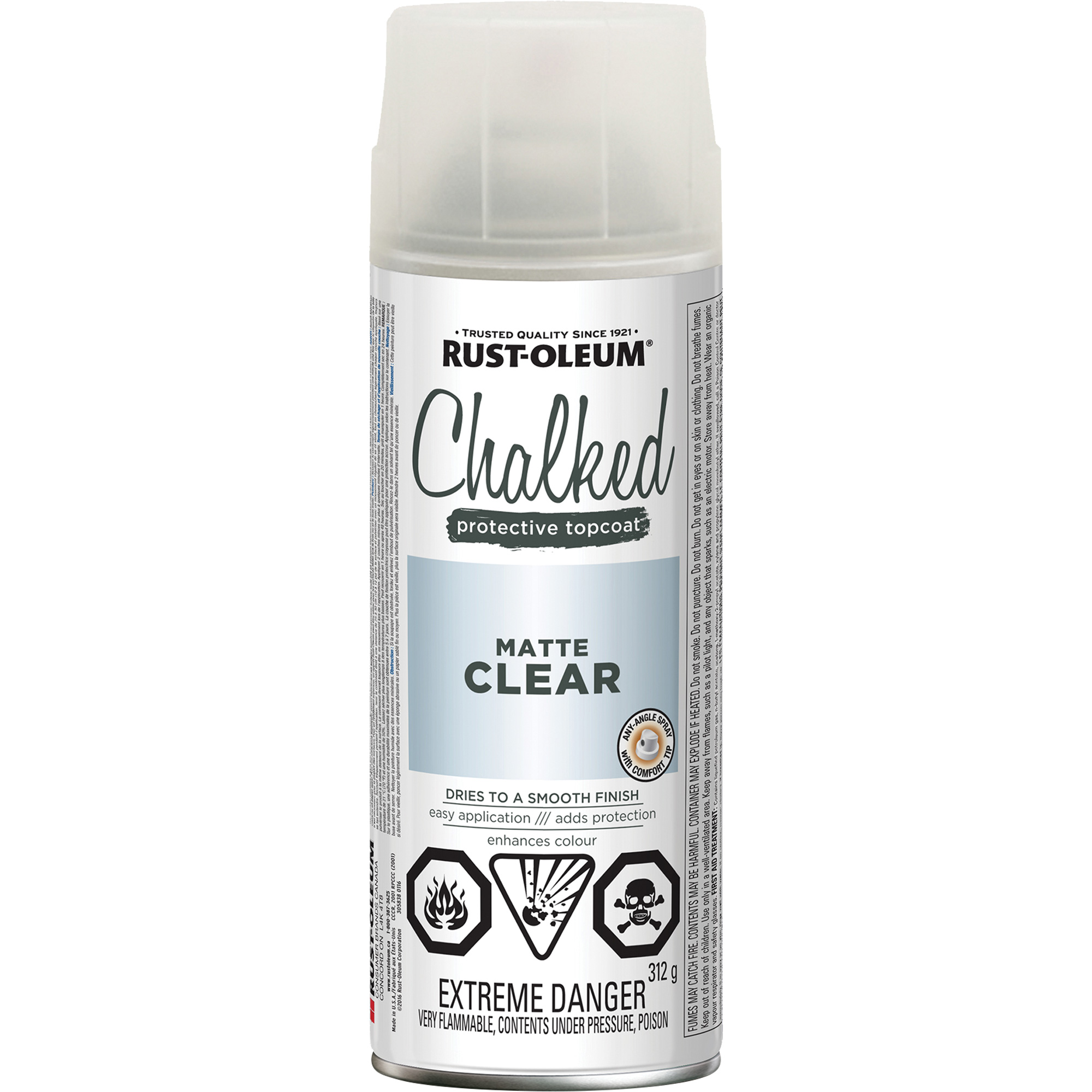 Couche de finition protectrice pour surface crayeuse, Canette aérosol, Transparent