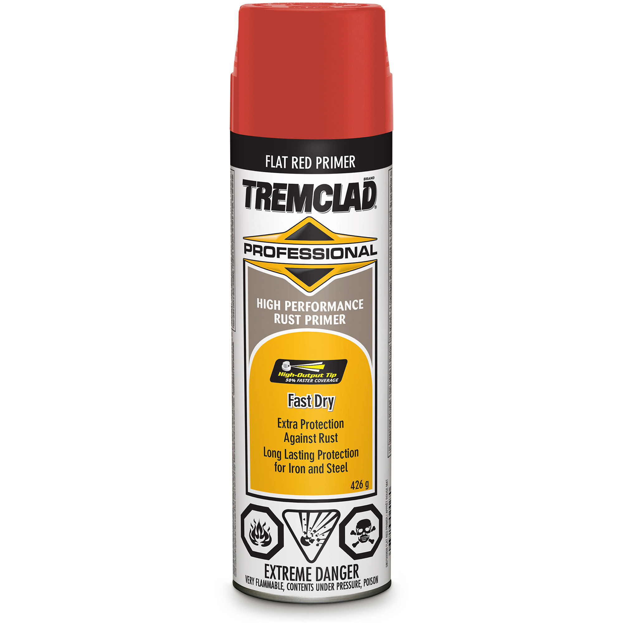 Couche de fond antirouille de qualité professionnelle TremcladMD, Rouge, Très mat, Canette aérosol