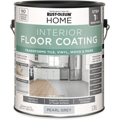 Couche de fond pour système de revêtement de plancher intérieur à la maison, 3,78 L, À l'eau, Très mat, Gris