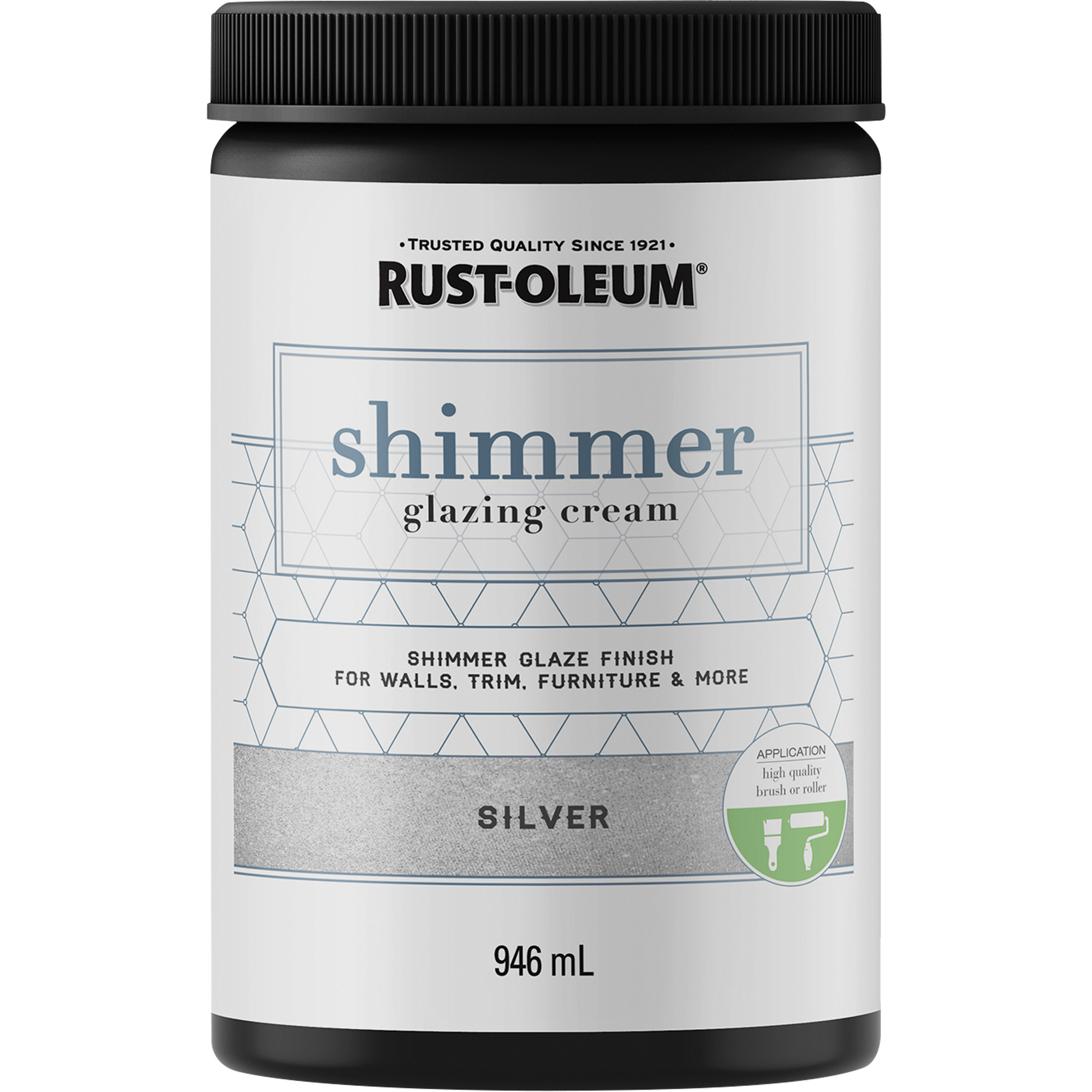 Crème glacis, 946 ml, Pot, Argent