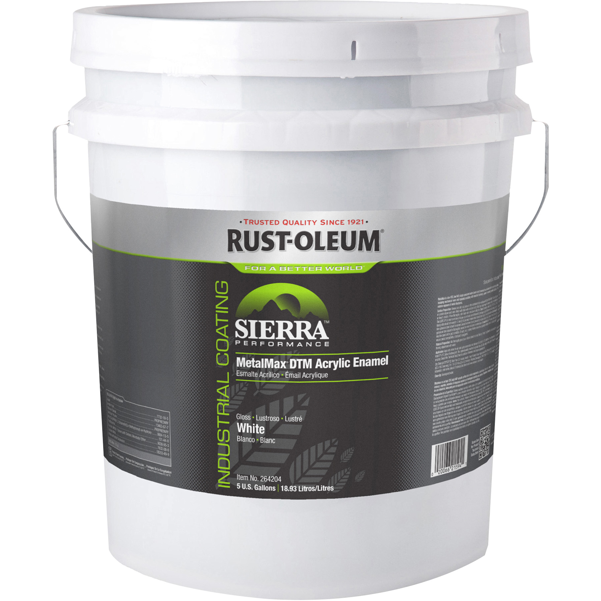 Émail acrylique DTM Sierra PerformanceMC MetalMaxMD Plus, 5 gal., Seau, Blanc
