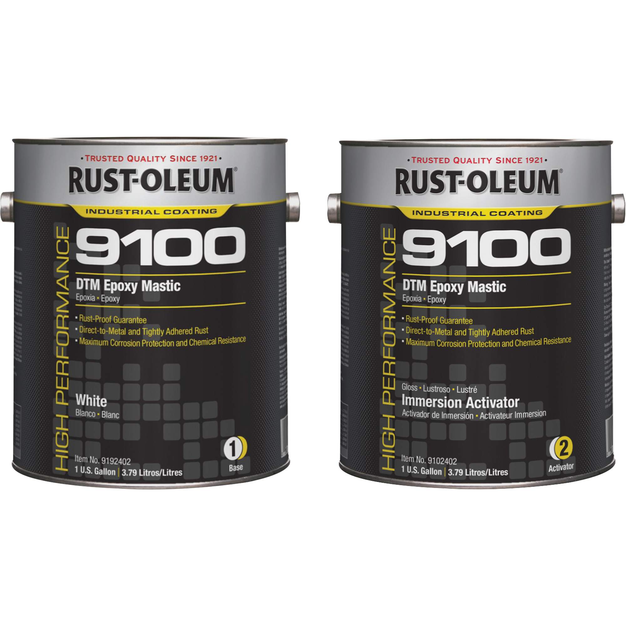 Ensemble de base et d'activateur pour mastic époxy DTM du système 9100, Blanc, Gallon