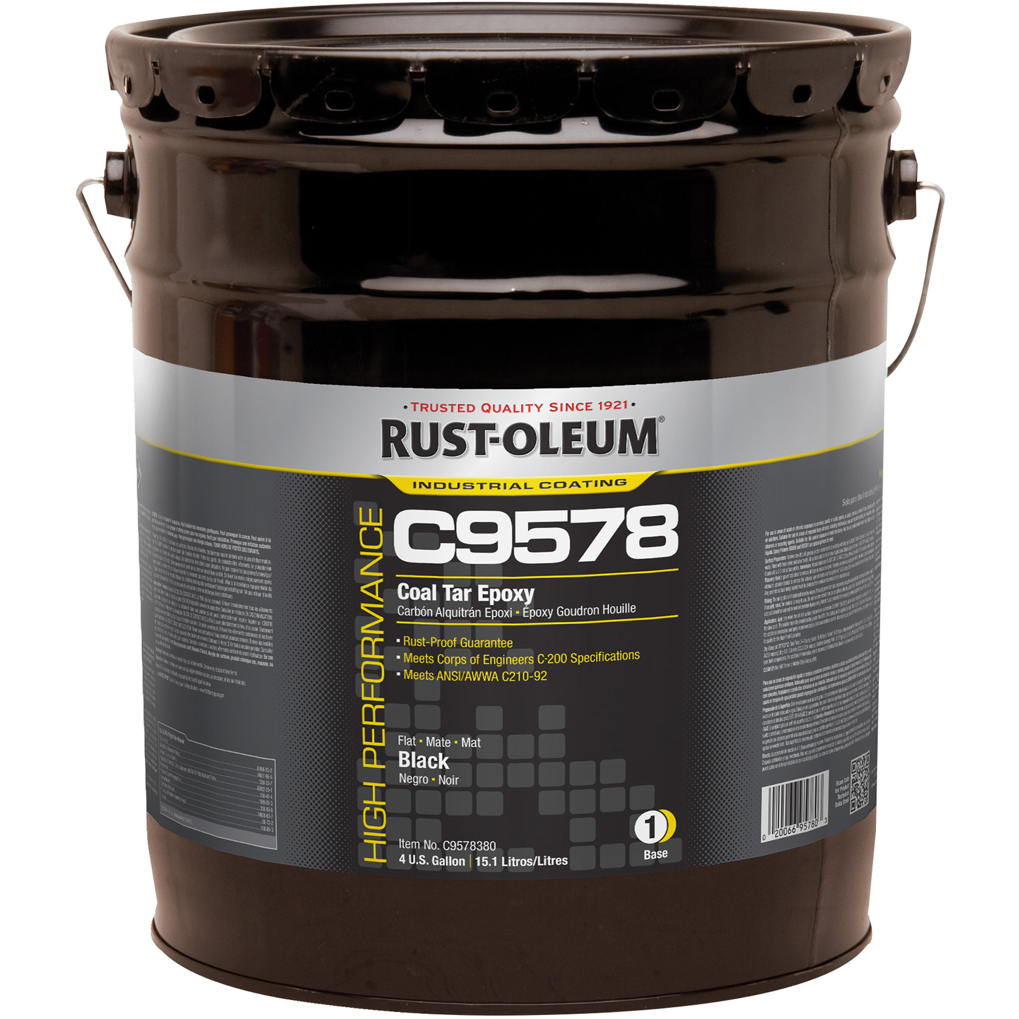 Époxy à base de goudron de houille et à haute teneur en solides du système C9578, 4 gal., Seau