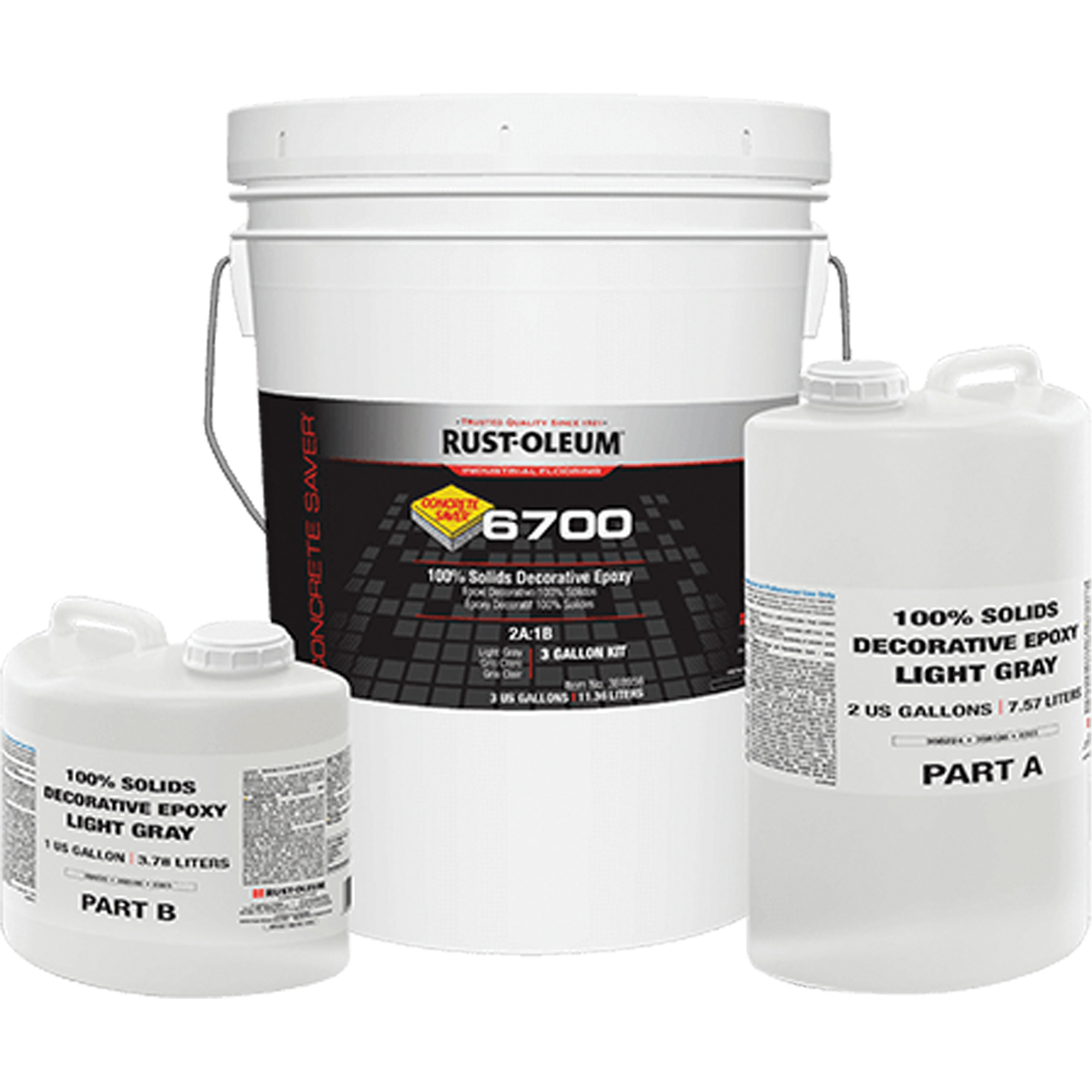 Époxy décoratif 100 % de solides 6700, 3 gal., Époxy, Très brillant, Gris