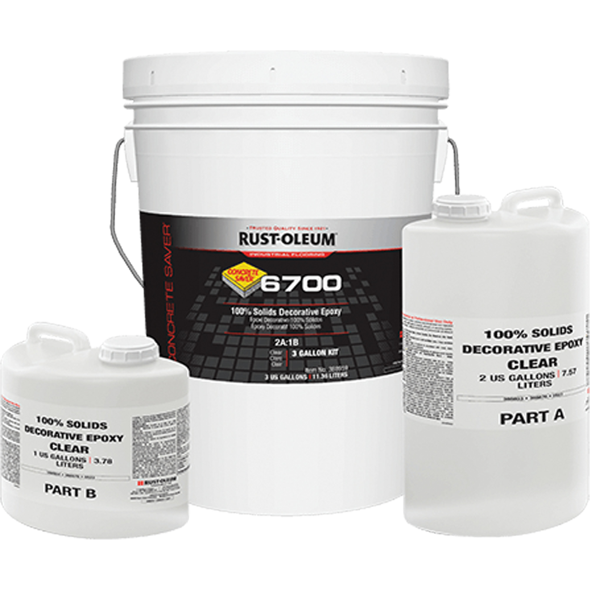 Époxy décoratif 100 % de solides 6700, 3 gal., Époxy, Très brillant, Transparent