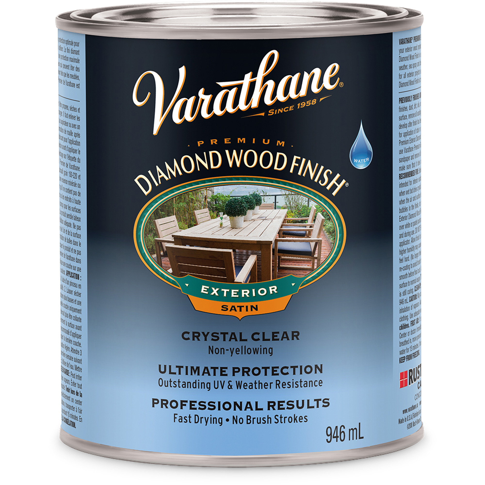 Fini diamant pour bois VarathaneMD extérieur, 946 ml, Transparent, Satin