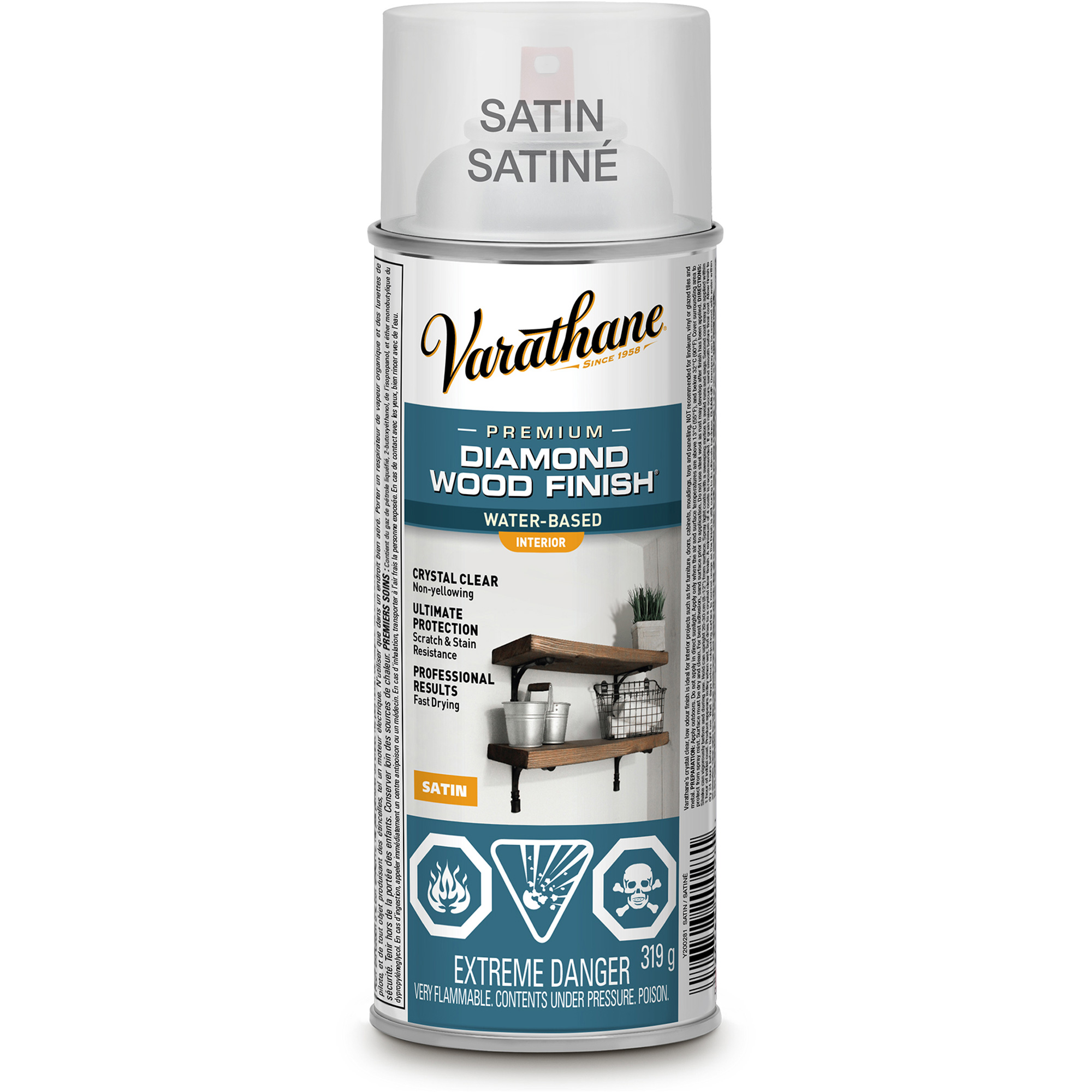 Fini diamant pour bois VarathaneMD intérieur, 319 g, Transparent, Semi-brillant