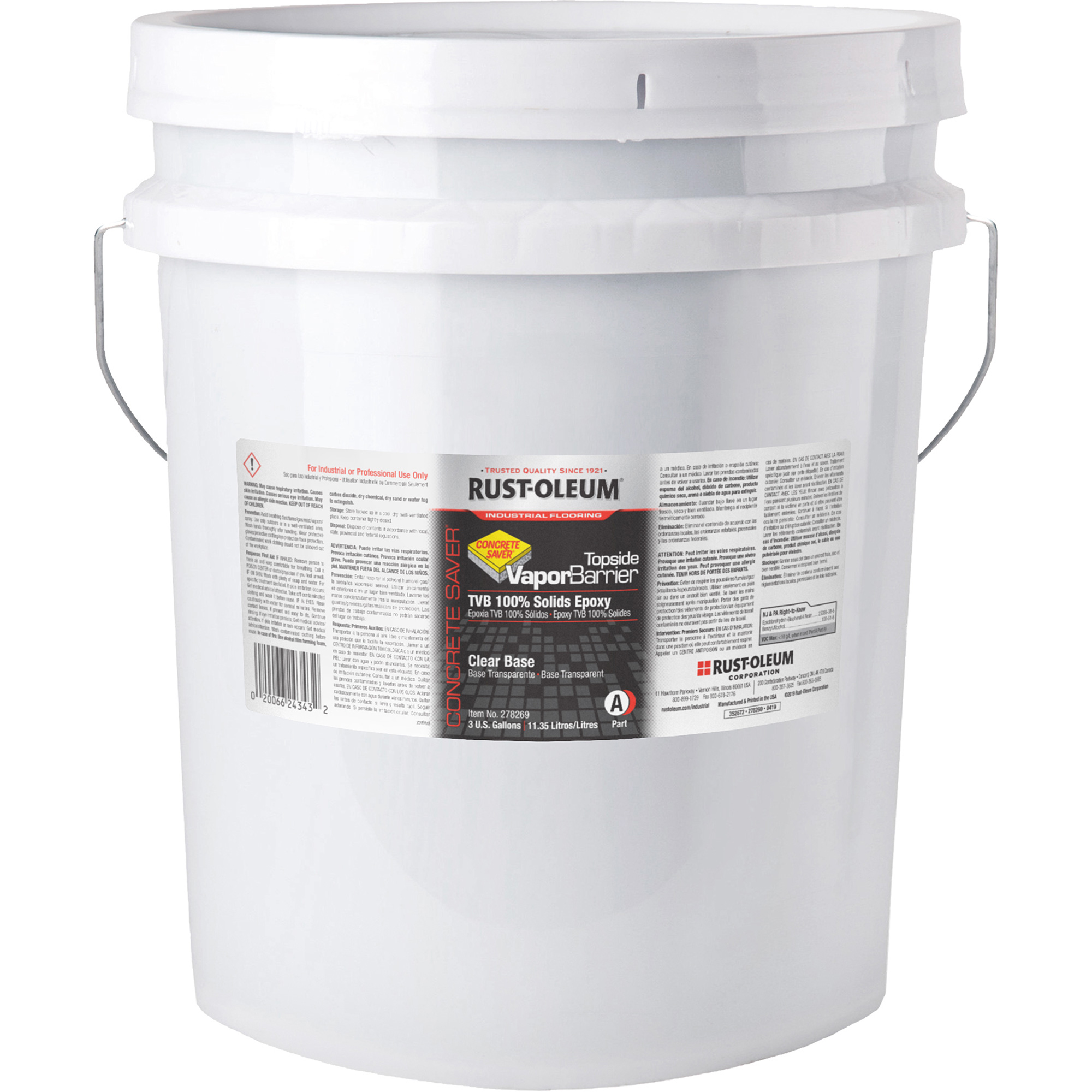 Pare-vapeur garnissant à 100 % Topside, 3 gal., Époxy, Transparent, Transparent