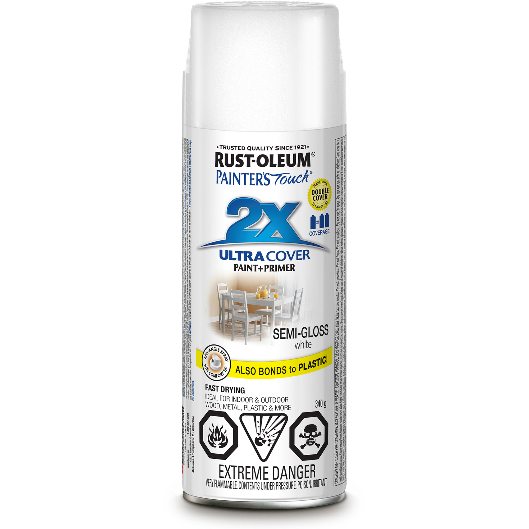 Peinture à pouvoir couvrant élevé Painter's TouchMD, Blanc, Semi-brillant, Canette aérosol