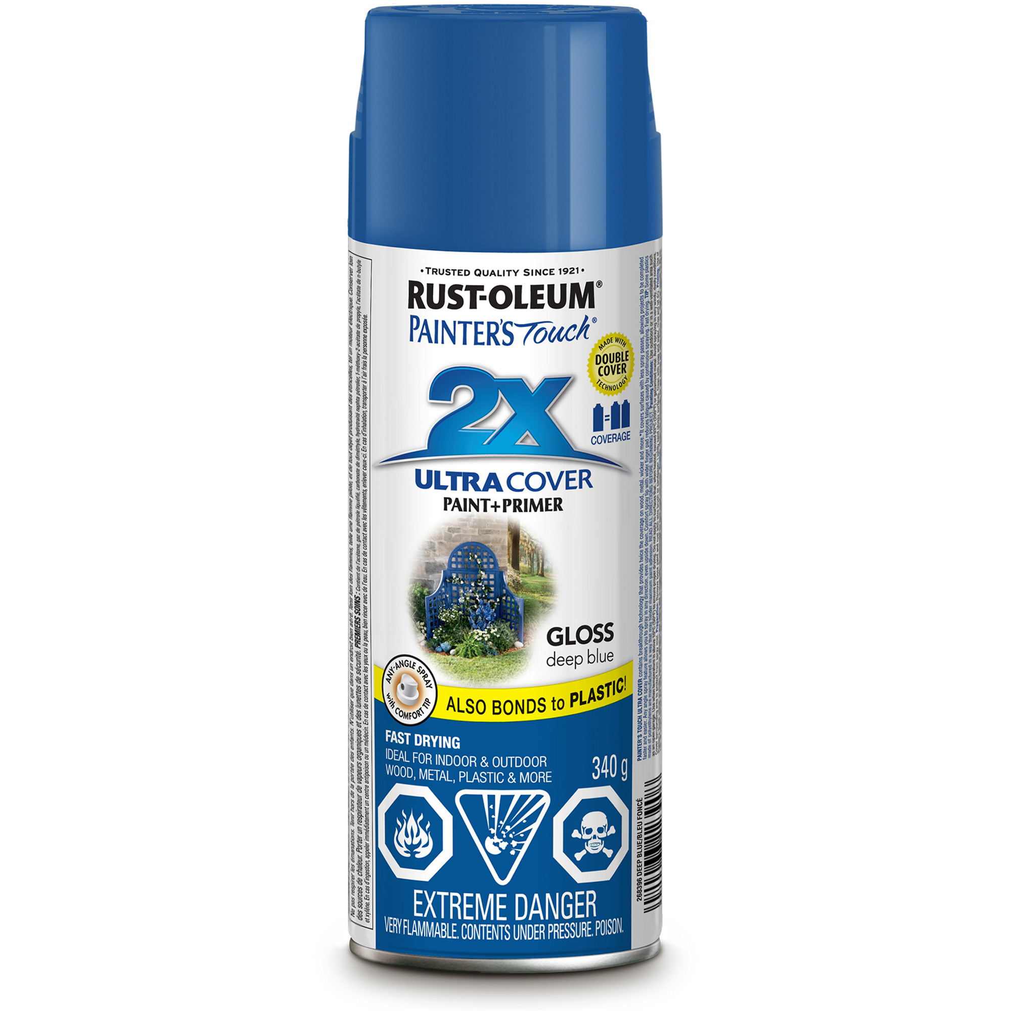 Peinture à pouvoir couvrant élevé Painter's TouchMD, Bleu foncé, Brillant, Canette aérosol