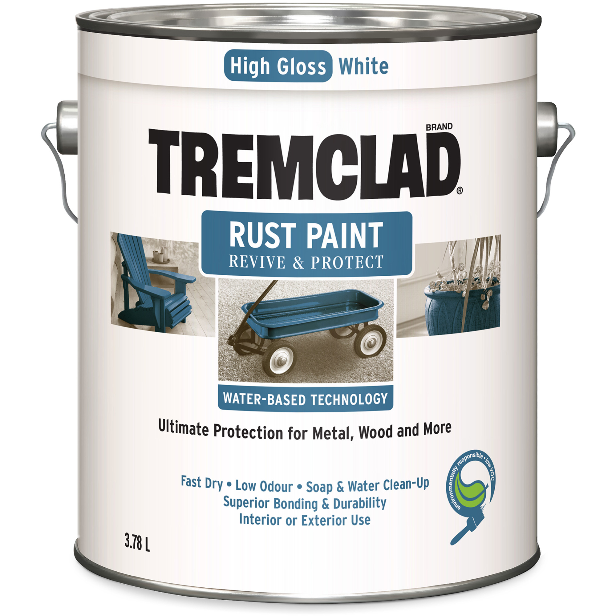 Peinture antirouille à base d'eau TremcladMD, 3,78 L, Gallon, Blanc