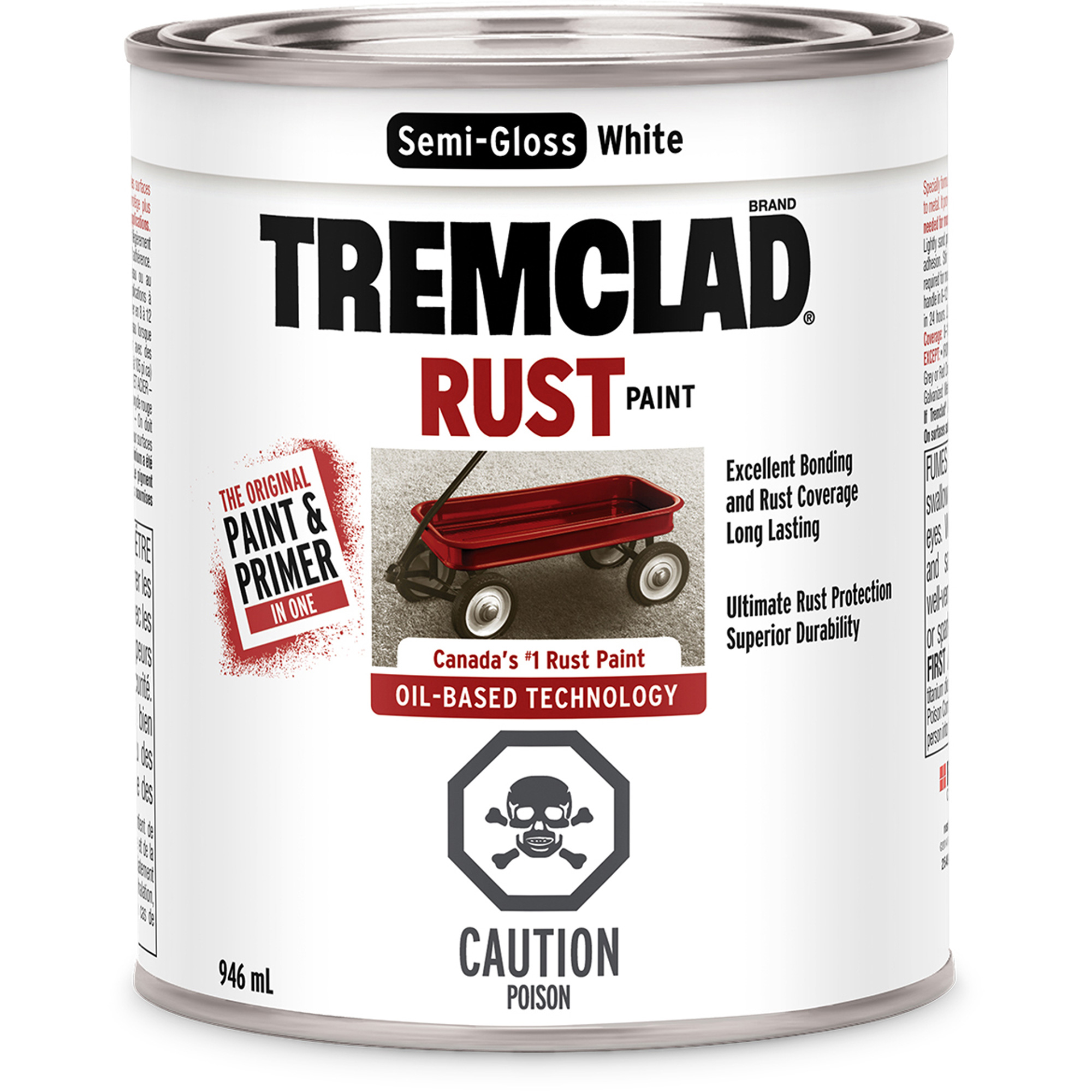 Peinture antirouille à base d’huile TremcladMD, Blanc, Semi-brillant, 946 ml, Canette
