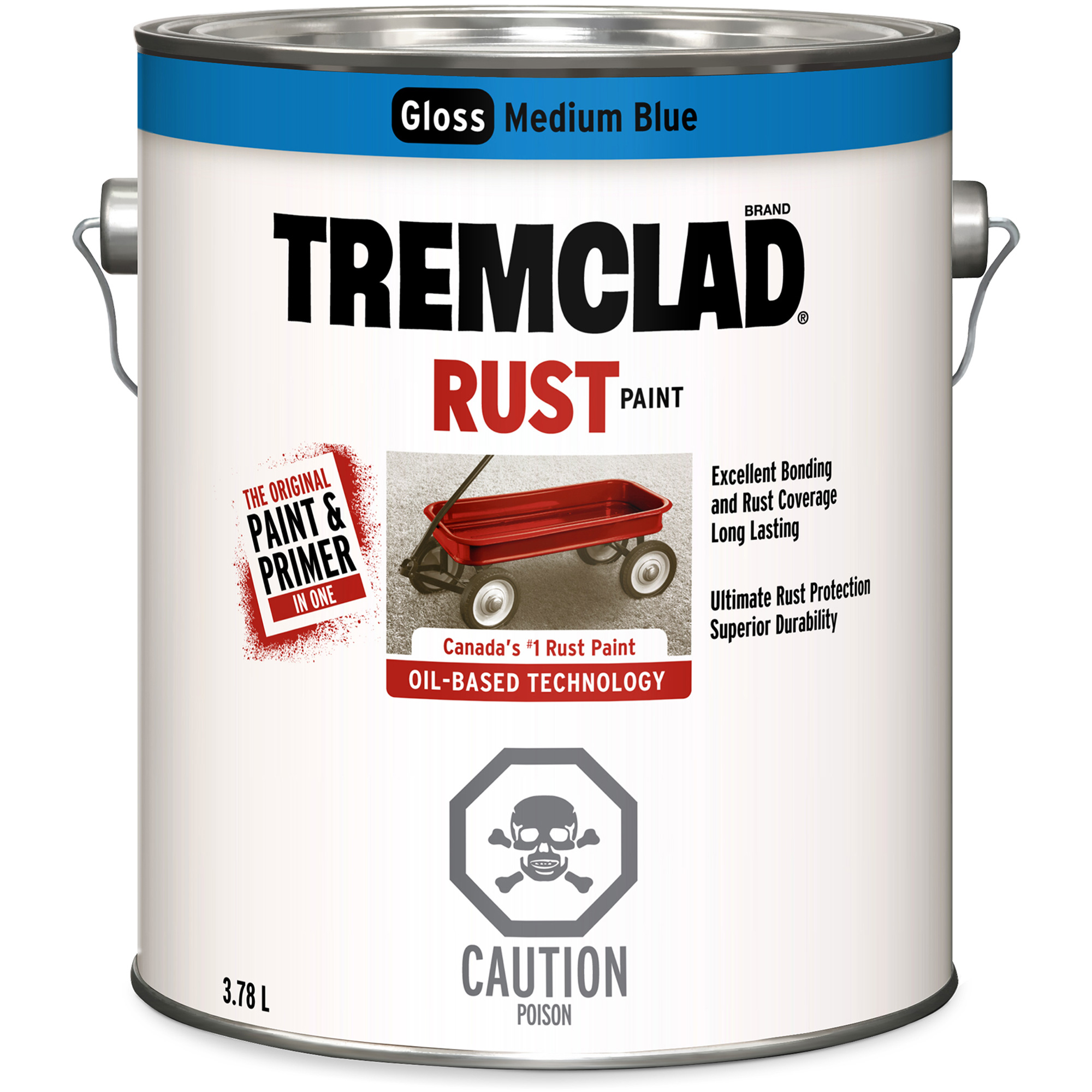 Peinture antirouille à base d’huile TremcladMD, Bleu moyen, Brillant, 3,78 L, Gallon