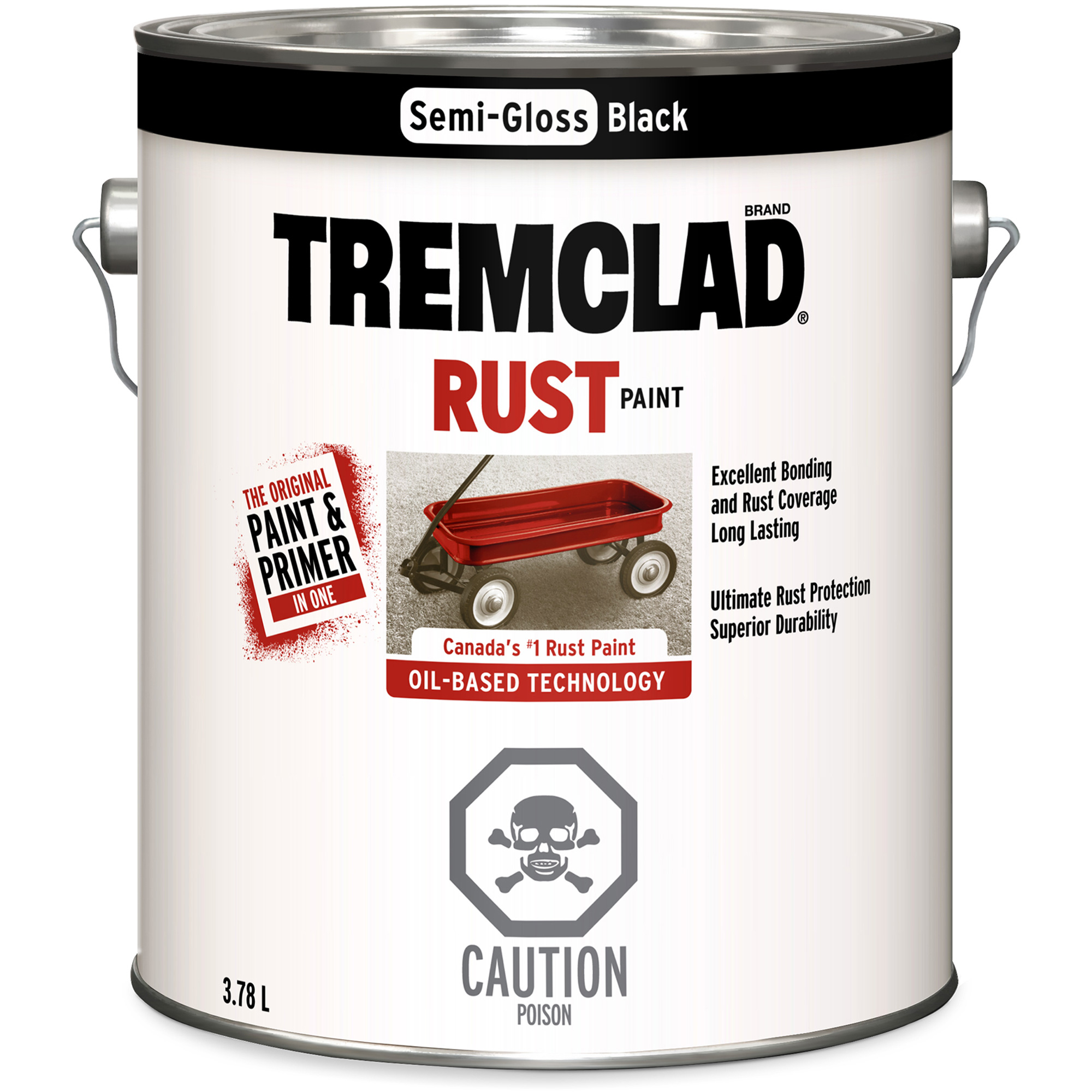 Peinture antirouille à base d’huile TremcladMD, Noir, Semi-brillant, 3,78 L, Gallon