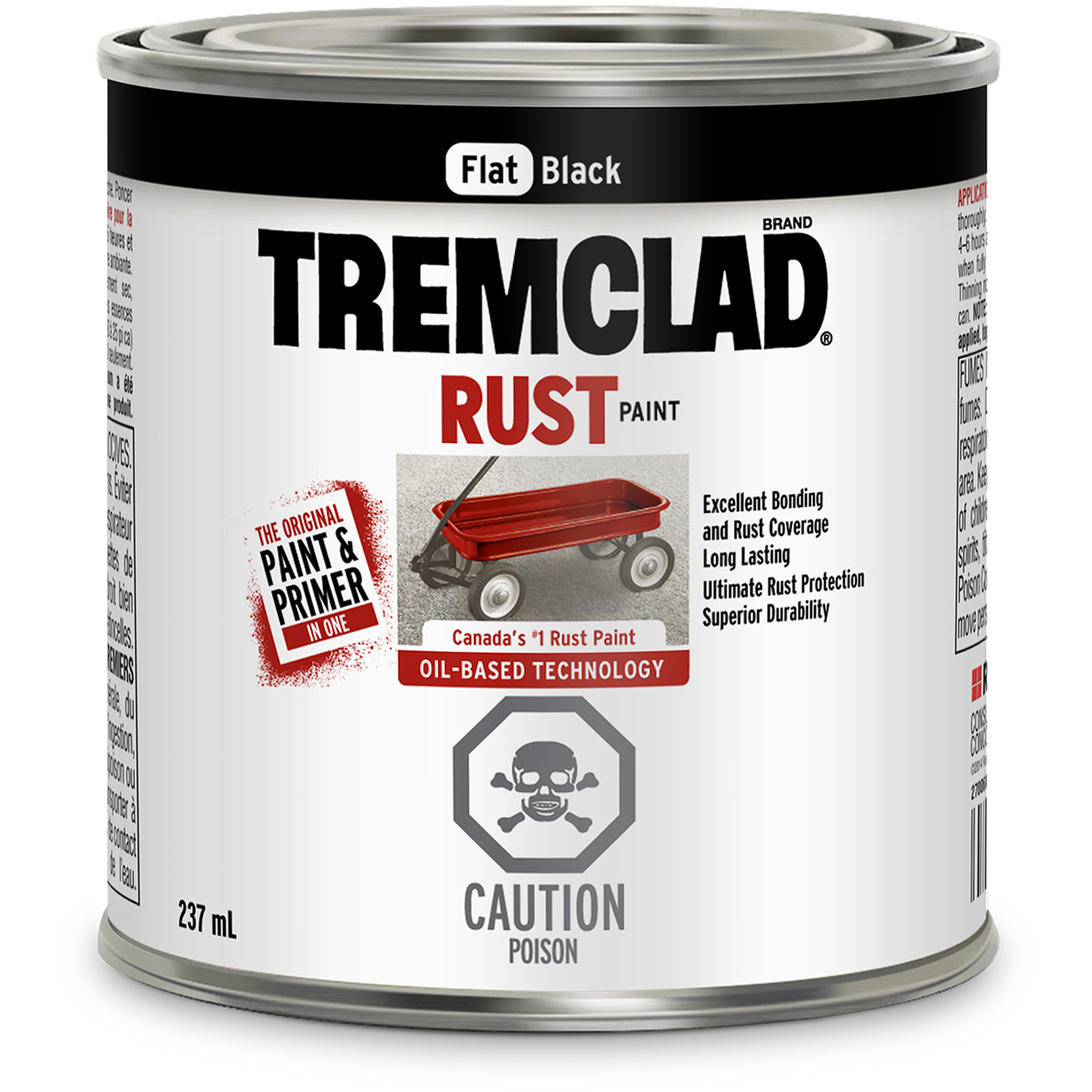 Peinture antirouille à base d’huile TremcladMD, Noir, Très mat, 237 ml, Canette