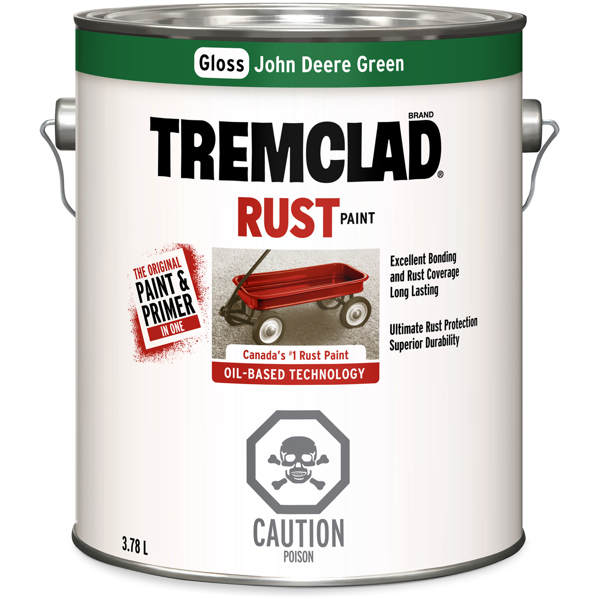 Peinture antirouille à base d’huile TremcladMD, Vert John Deere, Brillant, 3,78 L, Gallon