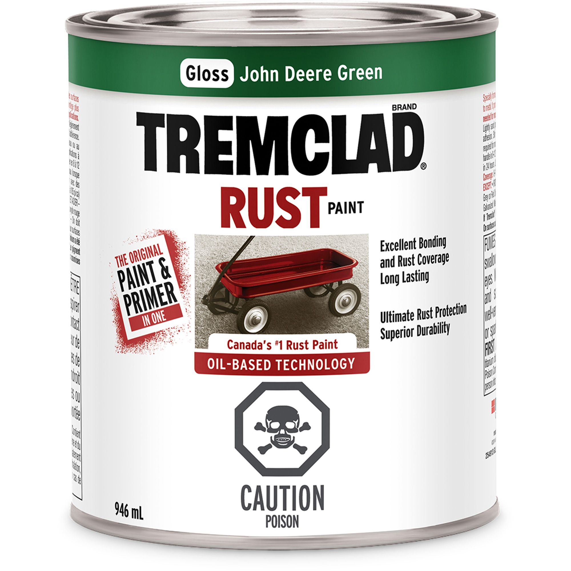 Peinture antirouille à base d’huile TremcladMD, Vert John Deere, Brillant, 946 ml, Canette