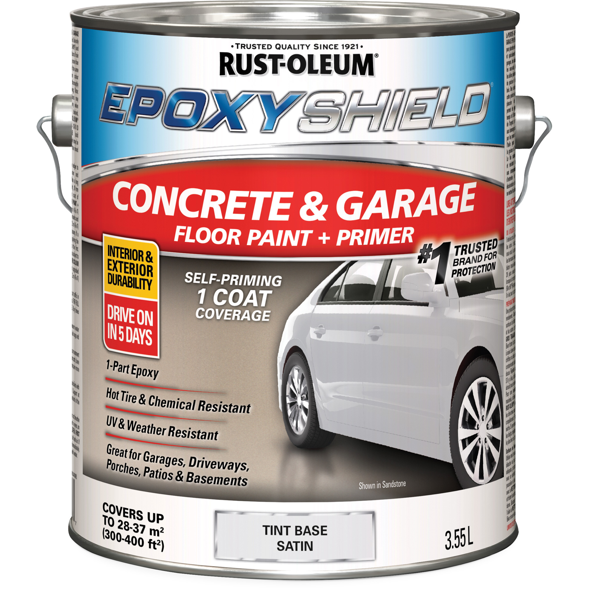 Peinture de plancher en béton EpoxyShieldMD, 3,55 L, À l'eau, Satin, Base à teinter