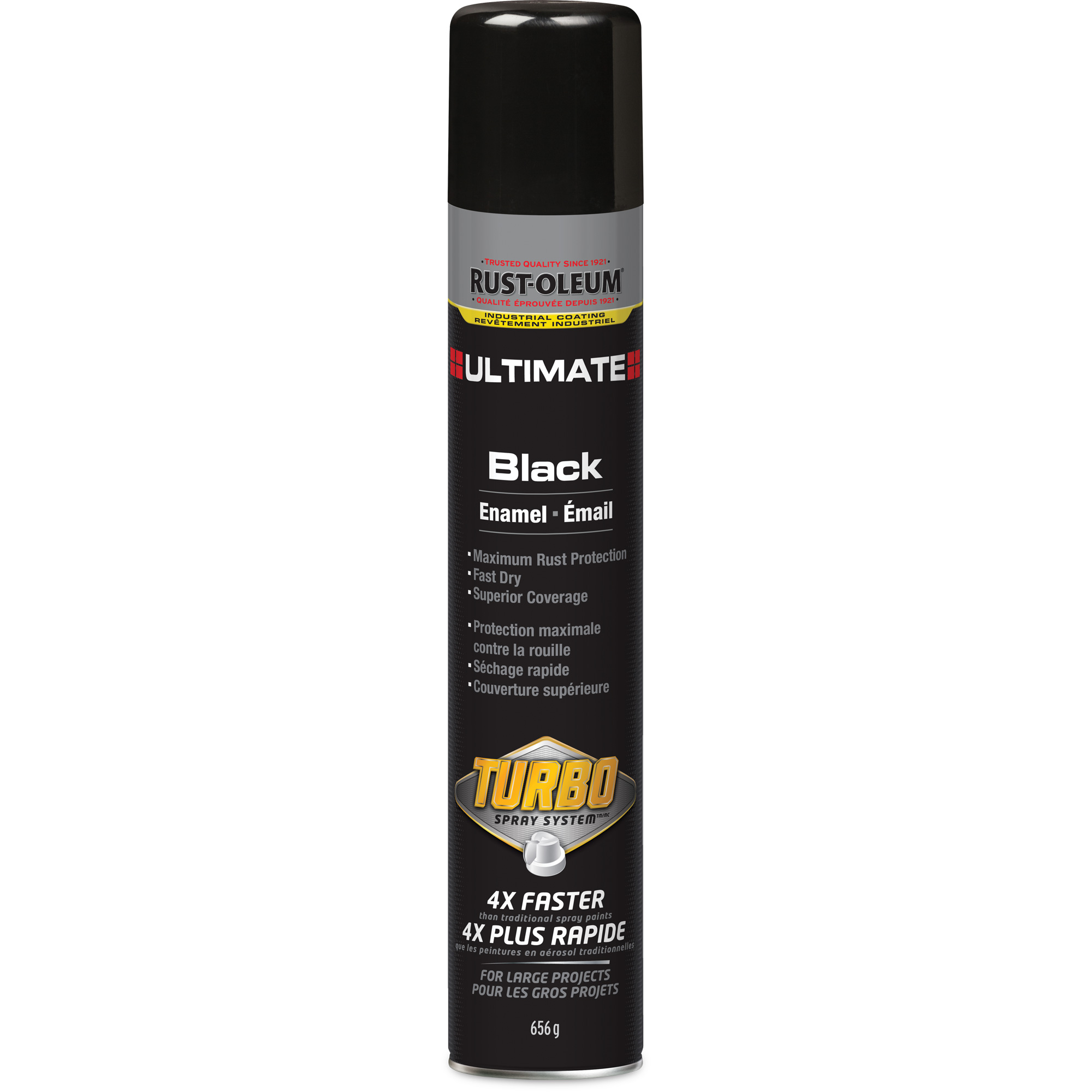 Peinture d'émail vaporisé Ultimate Turbo, Noir, Brillant, 652 g, Canette aérosol