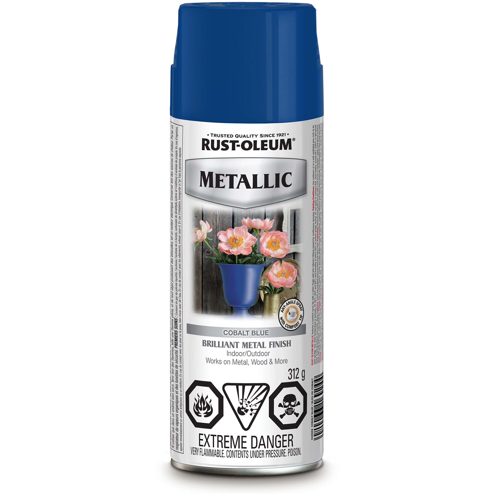 Peinture d'extérieur Stops RustMD, Bleu cobalt, Métallique, Canette aérosol