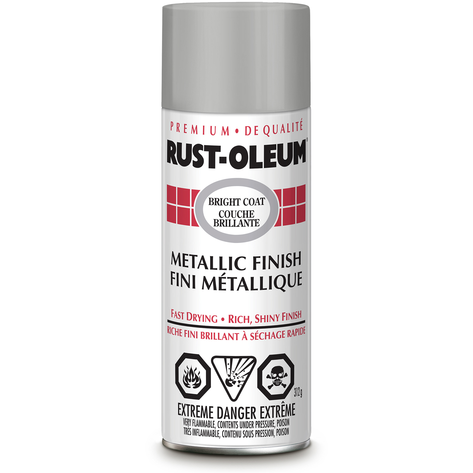 Peinture en aérosol à fini brillant Stops RustMD, Chrome, Métallique, Canette aérosol
