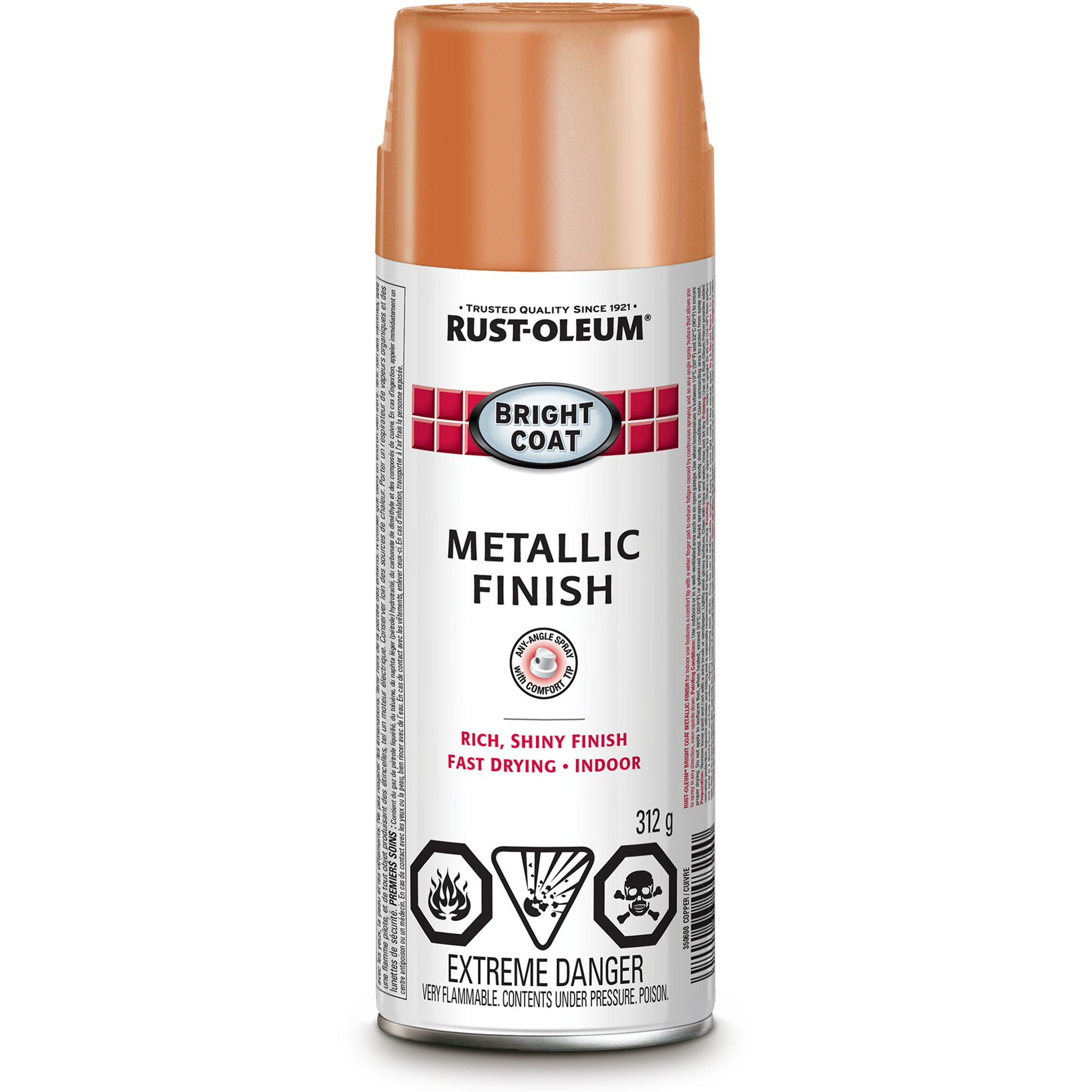 Peinture en aérosol à fini brillant Stops RustMD, Cuivre, Métallique, Canette aérosol