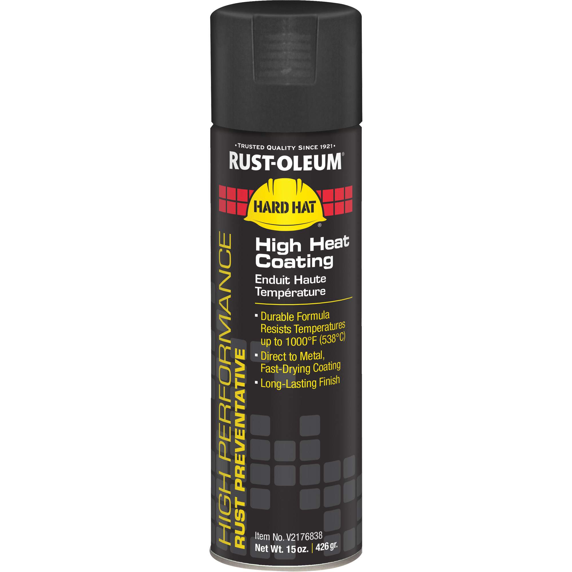 Peinture en aérosol haute température, Noir, Plat, 15 oz, Canette aérosol