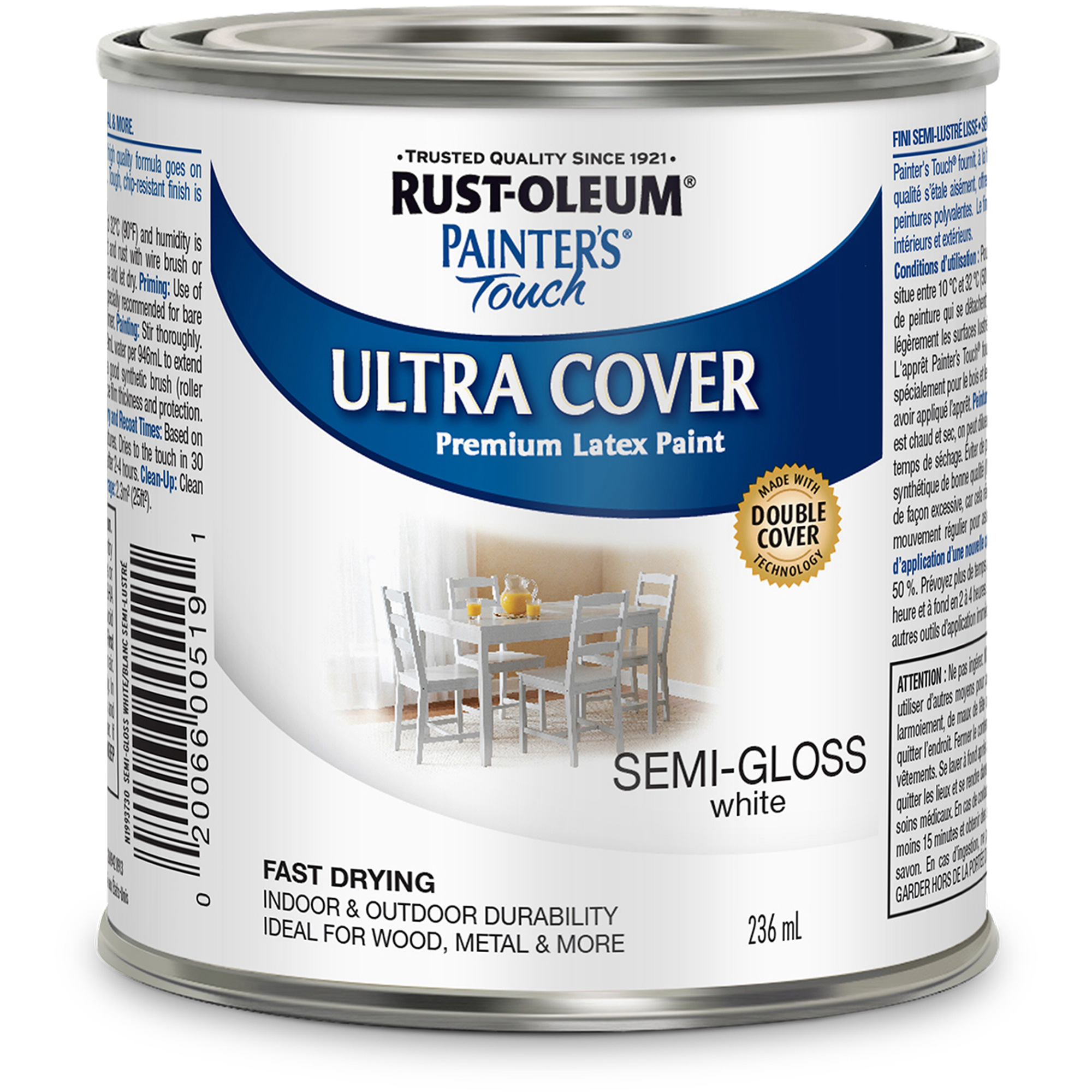 Peinture multi-usages applicable au pinceau Painter’s TouchMD, Blanc, Semi-brillant, 236 ml, Canette