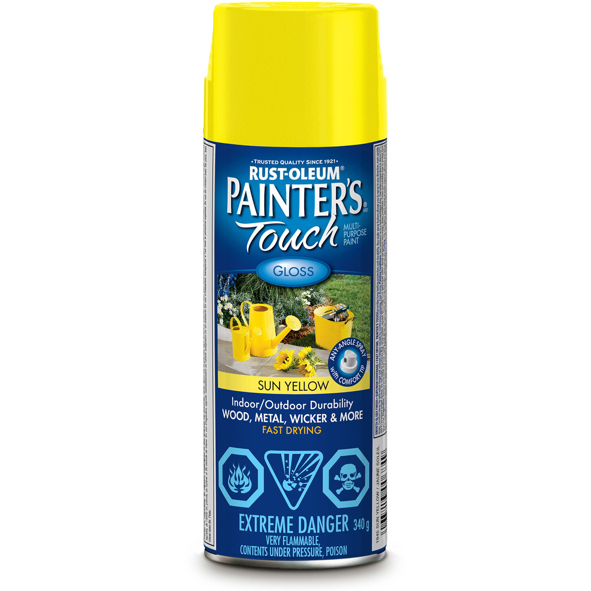 Peinture multi-usages applicable au pinceau Painter’s TouchMD, Jaune soleil, Brillant, Canette aérosol