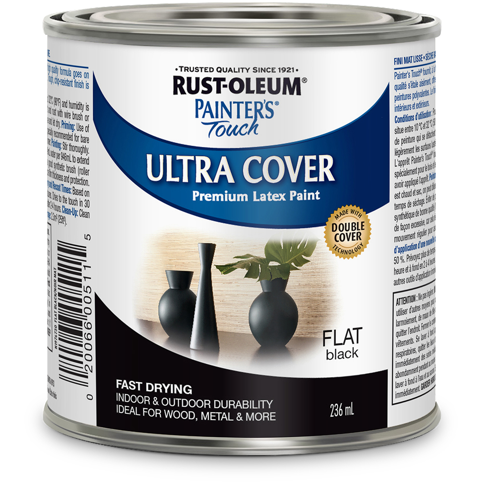 Peinture multi-usages applicable au pinceau Painter’s TouchMD, Noir, Très mat, 236 ml, Canette