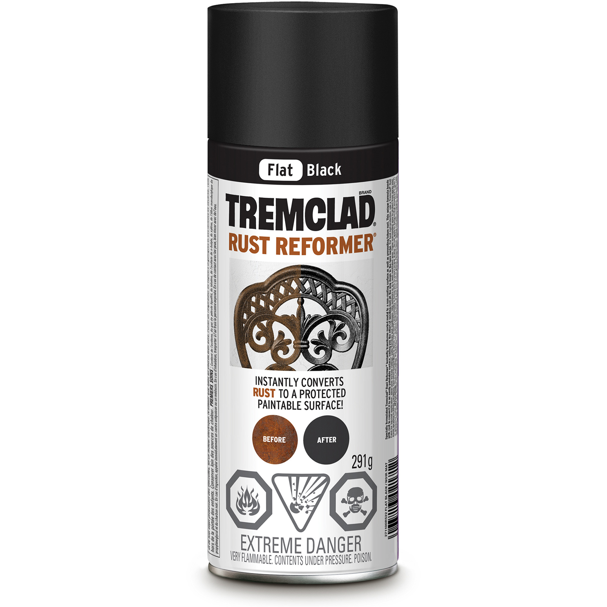 Produit de transformation et de couverture de la rouille TremcladMD, Noir, Très mat, Canette aérosol