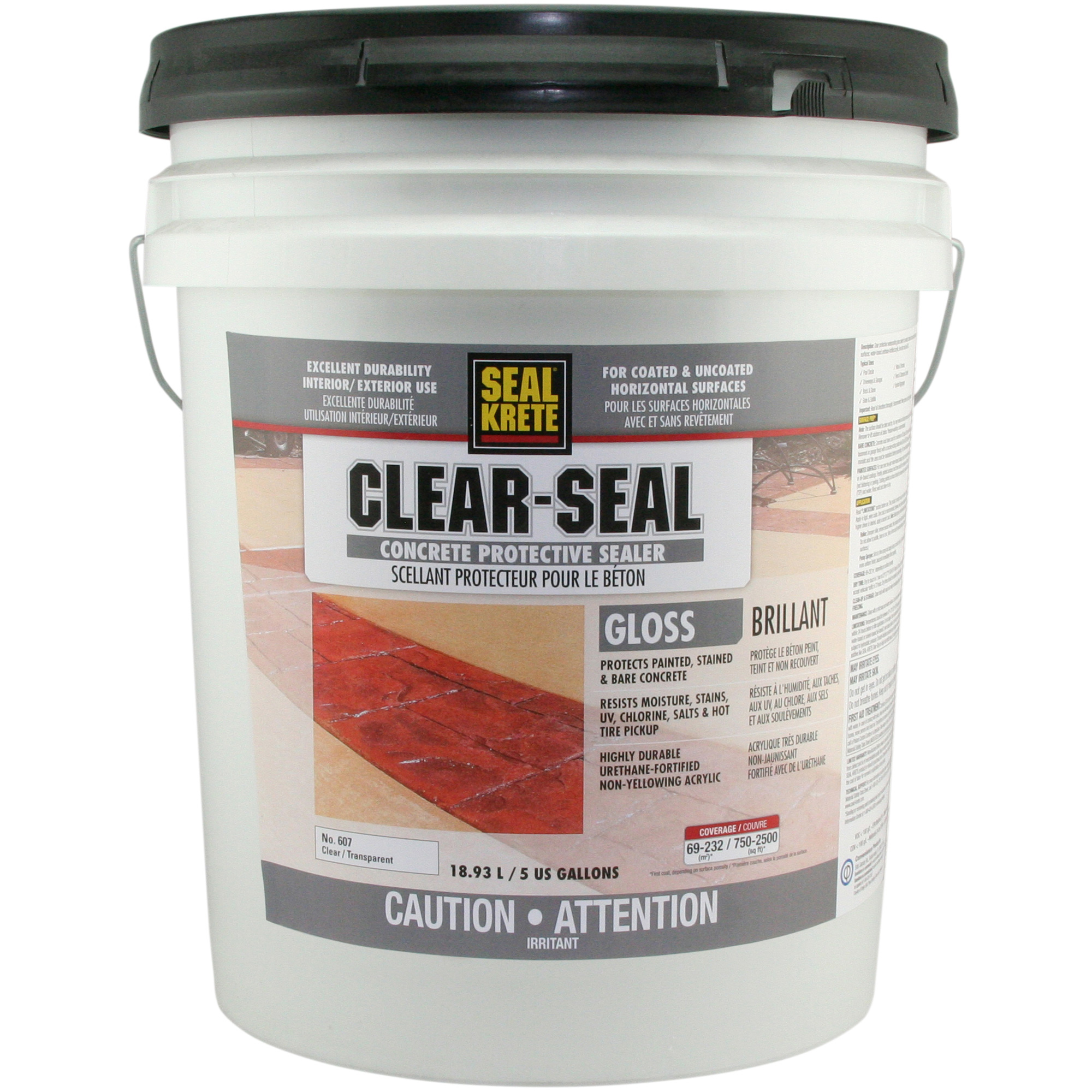 Produit d’étanchéité protecteur Seal-KreteMD, 18,93 L, À l'eau, Brillant, Transparent