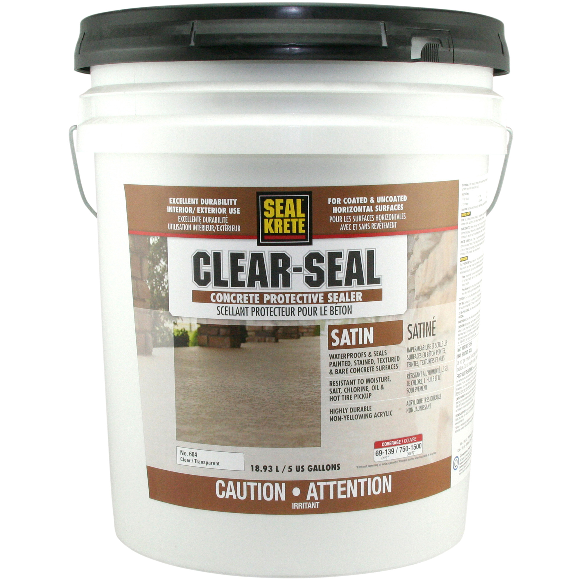 Produit d’étanchéité protecteur Seal-KreteMD, 18,93 L, À l'eau, Satin, Transparent