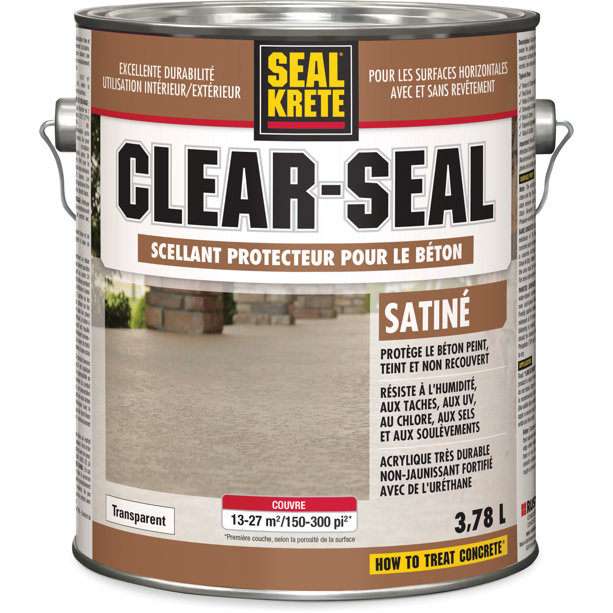 Produit d’étanchéité protecteur Seal-KreteMD, 3,78 L, À l'uréthane, Satin, Transparent