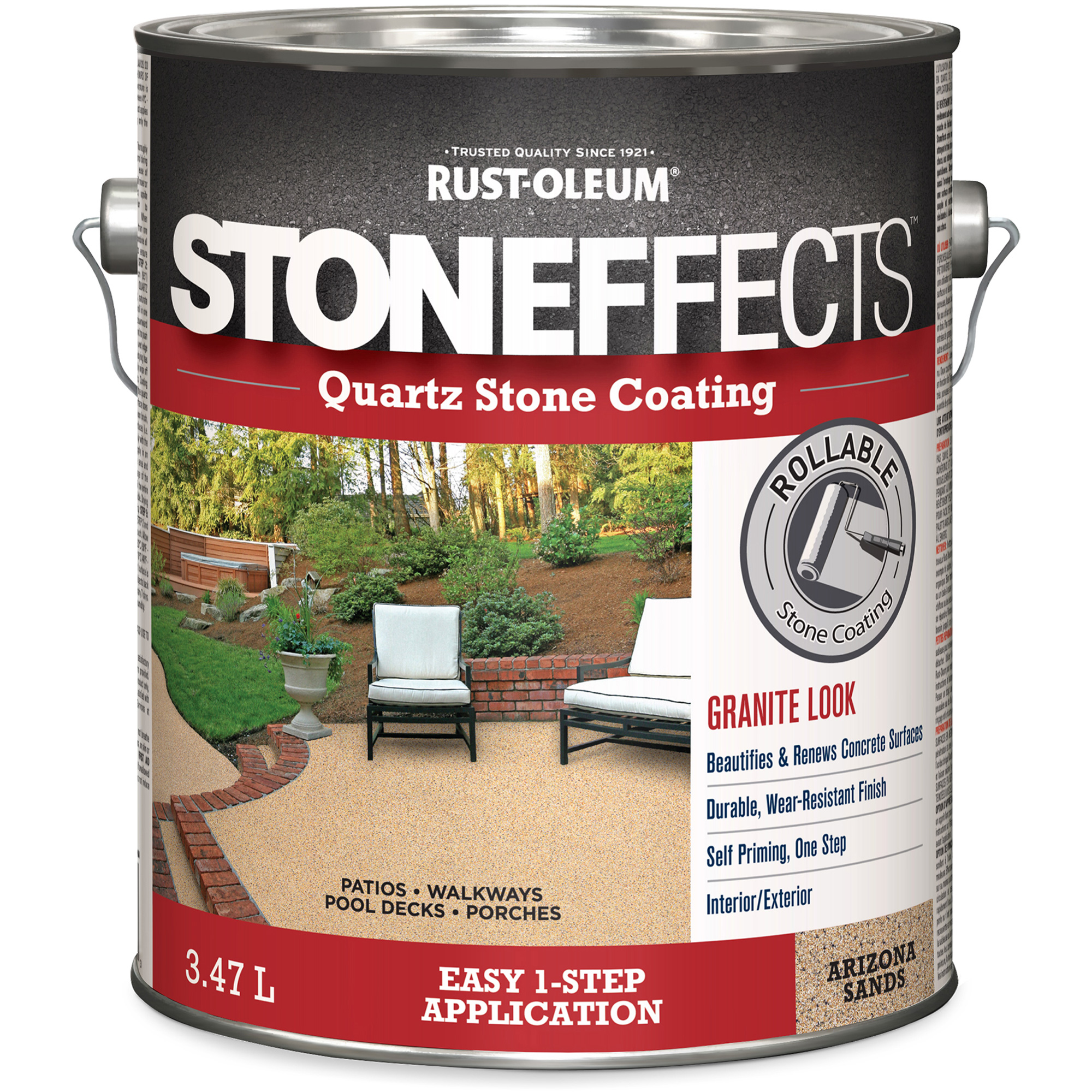 Revêtement à base de pierre de quartz StoneffectsMC, 3,78 L, À l'eau, Texturé, Beige