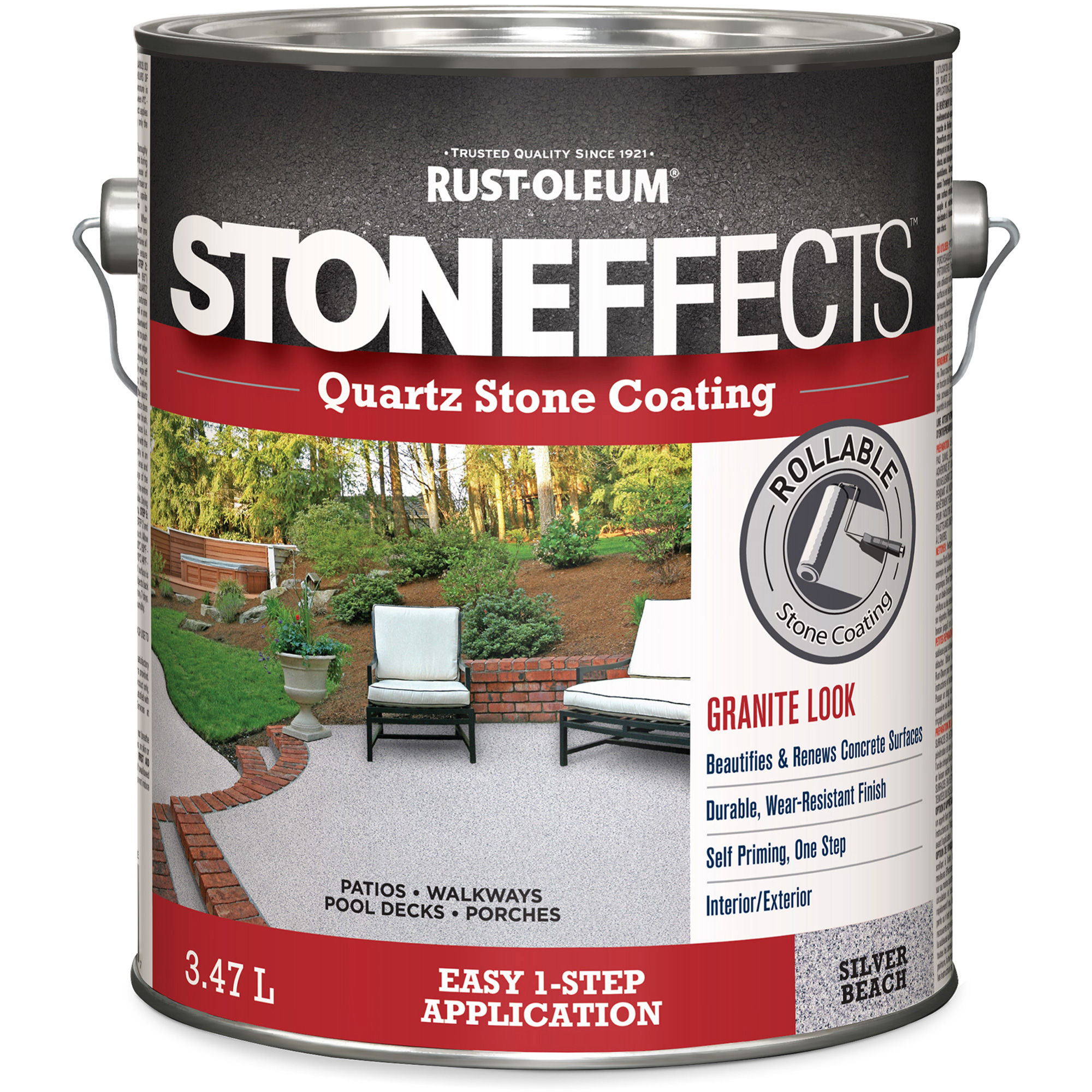 Revêtement à base de pierre de quartz StoneffectsMC, 3,78 L, À l'eau, Texturé, Gris
