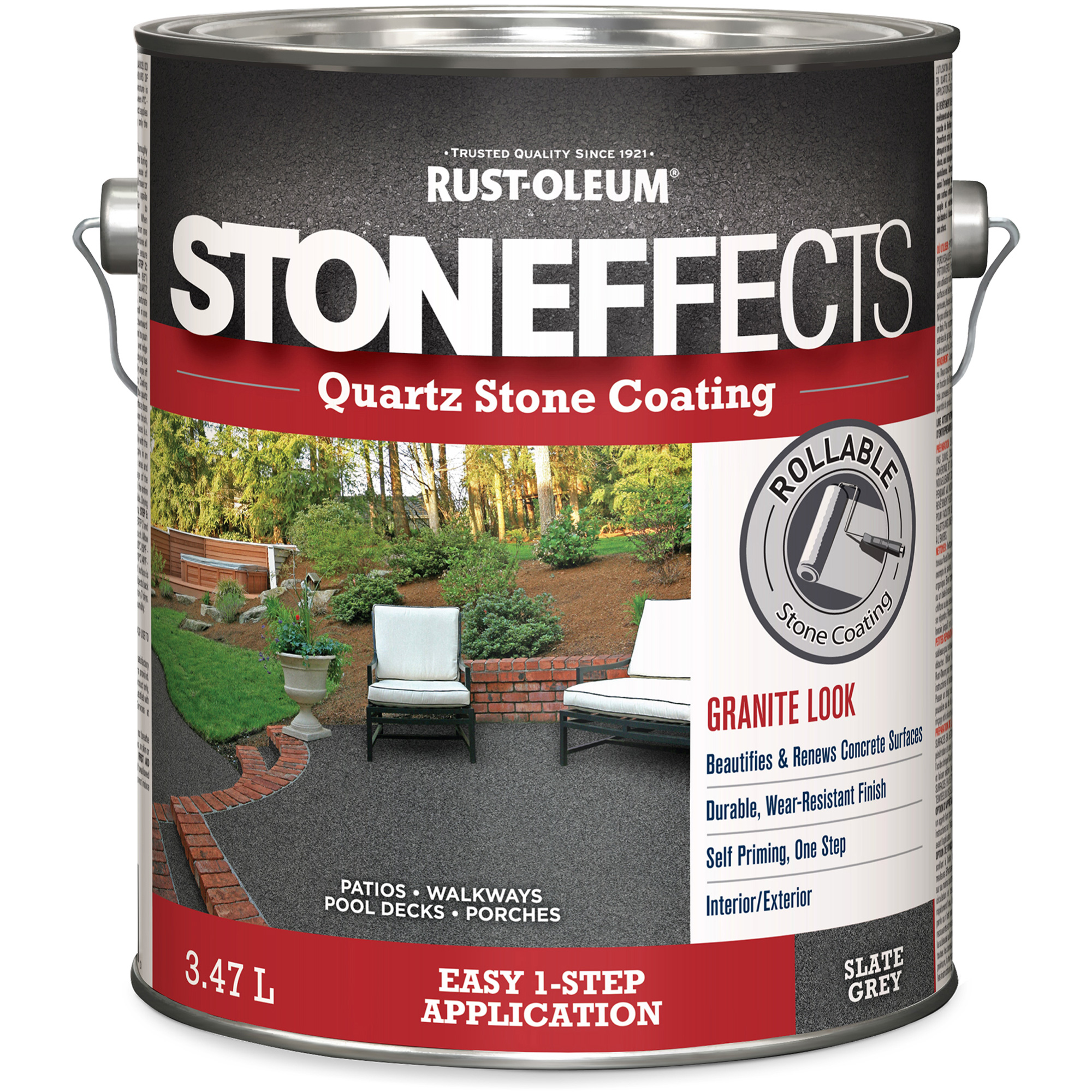 Revêtement à base de pierre de quartz StoneffectsMC, 3,78 L, À l'eau, Texturé, Gris