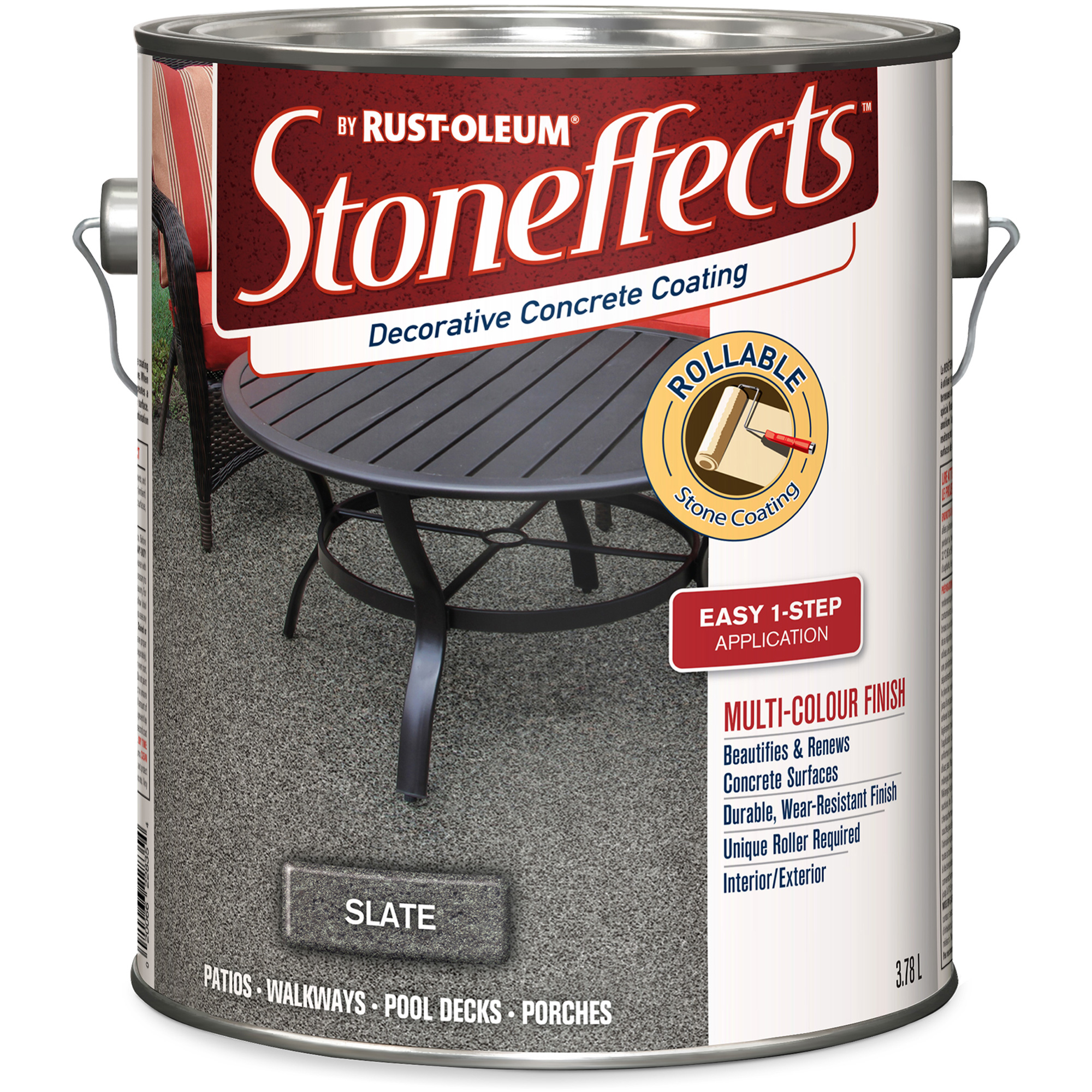 Revêtement de béton décoratif StoneffectsMC, 3,4 L, À solvants, Texturé, Gris