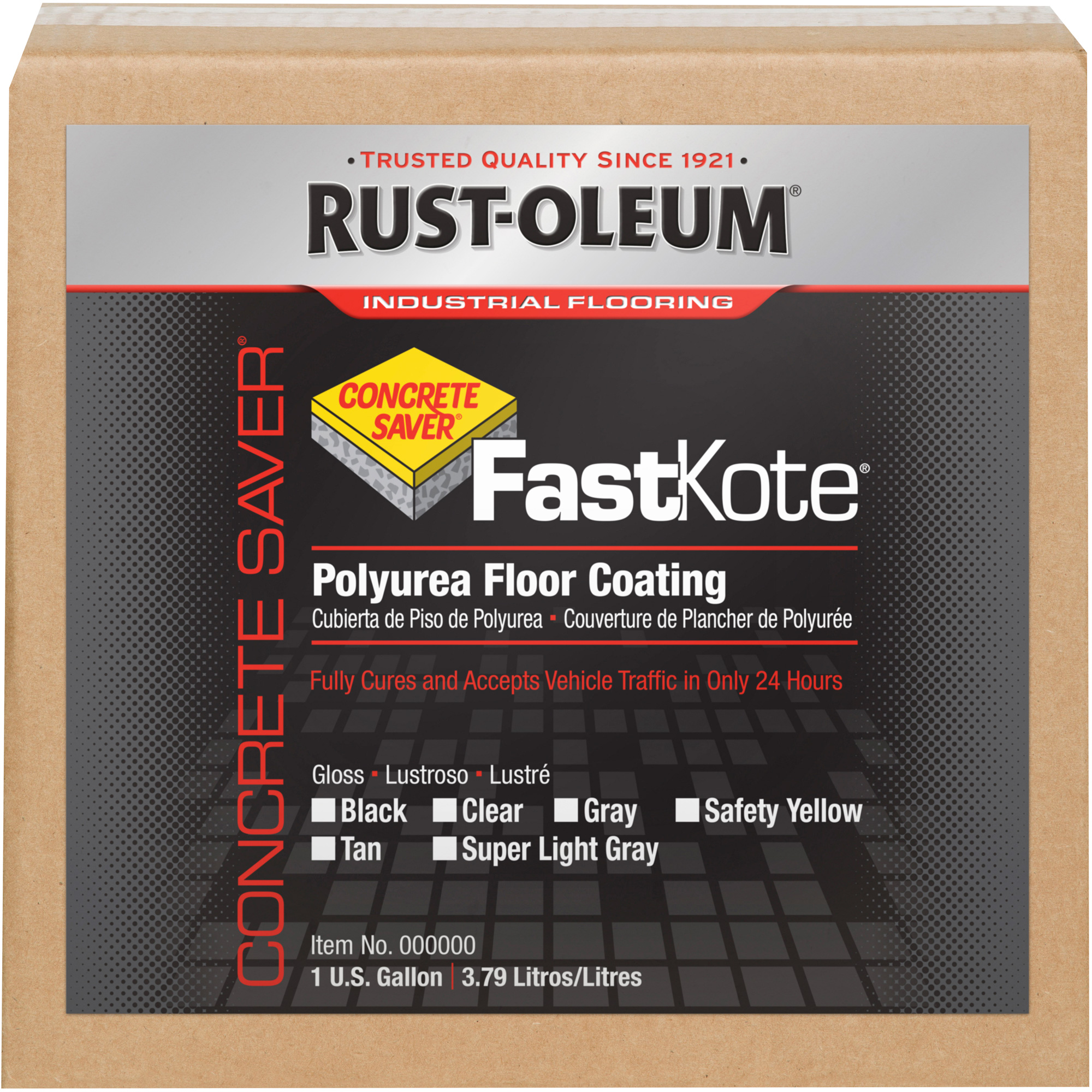 Revêtement de plancher à base de polyrésine FastKoteMD, 1 gal., À l'uréthane, Très brillant, Gris