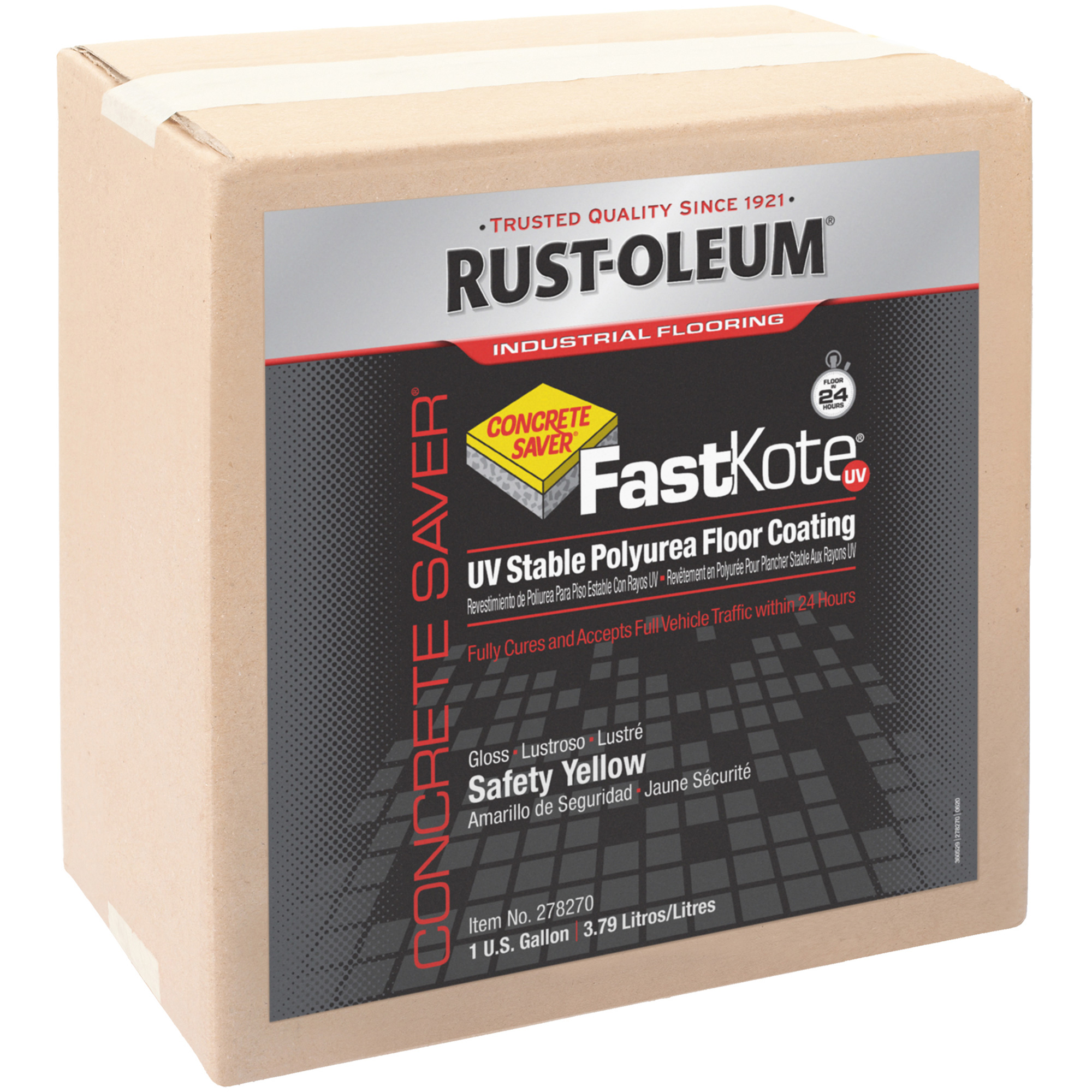 Revêtement de plancher à base de polyrésine stable aux UV FastKoteMD, 1 gal., À l'uréthane, Très brillant, Jaune