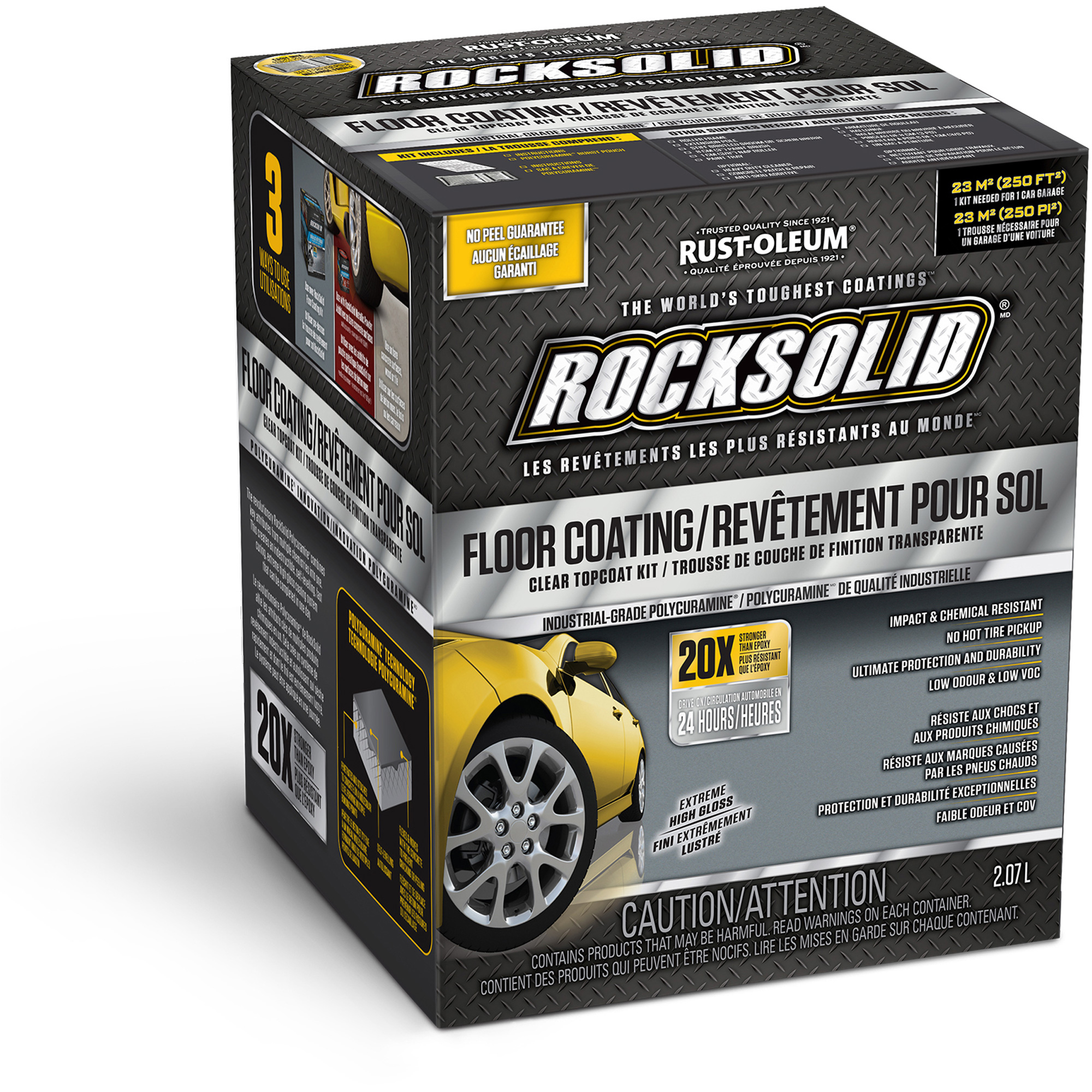 Revêtement de plancher de finition RockSolidMD, 2,25 L, À solvants, Très brillant, Transparent