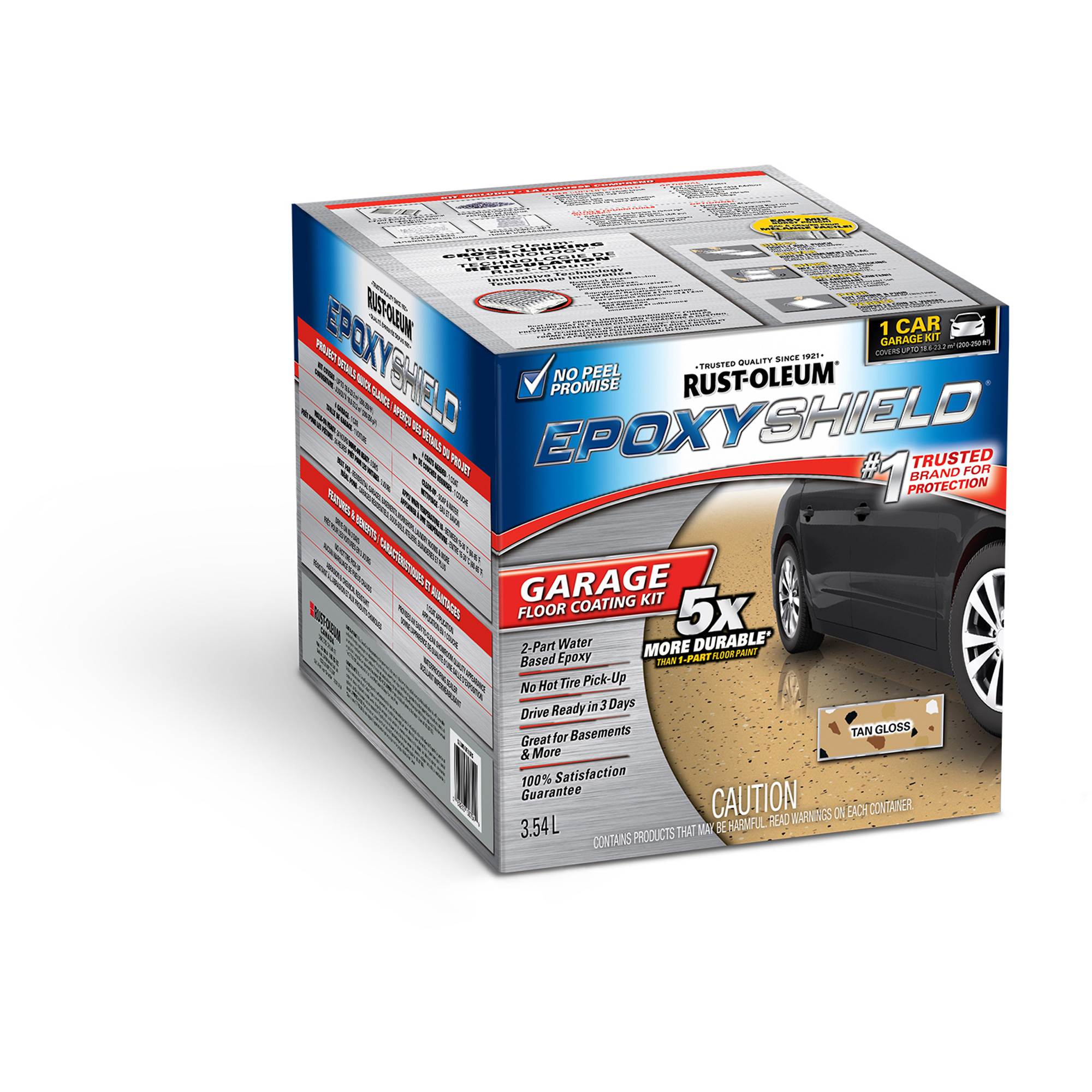 Revêtement de plancher de garage EpoxyShieldMD, 3,55 L, À l'eau, Brillant, Beige