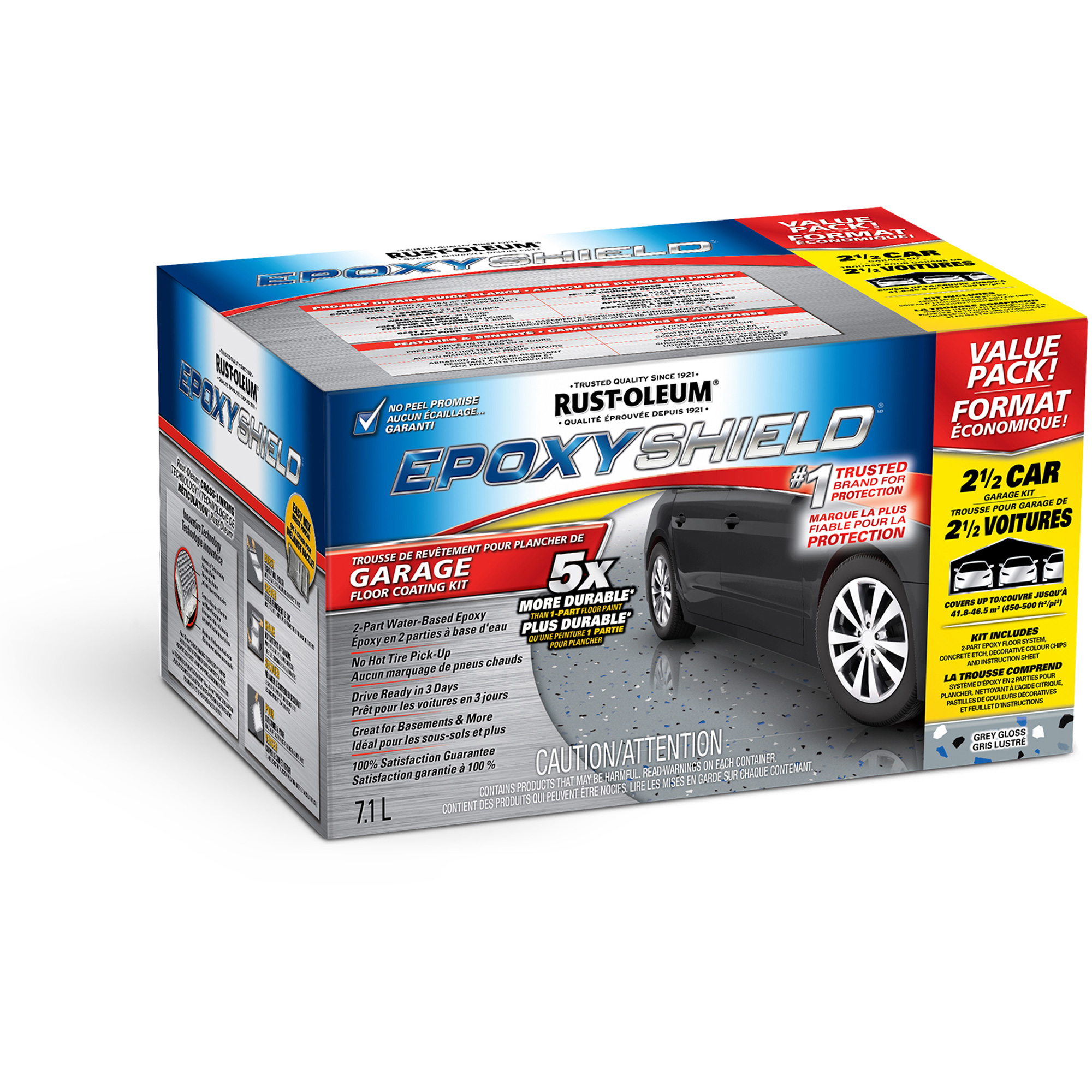 Revêtement de plancher de garage EpoxyShieldMD, 7,1 L, À l'eau, Brillant, Gris